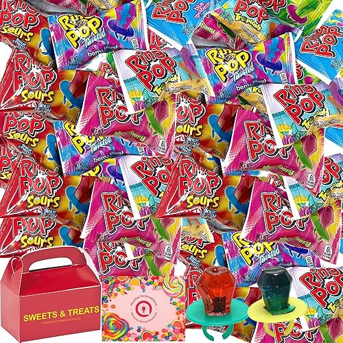 Miniatura 5 de Ring Pop Hard Candy  Chupones de piruletas envueltos individualmente para aperitivos, sabores surtidos, regalo de piñata para fiesta de cumpleaños,