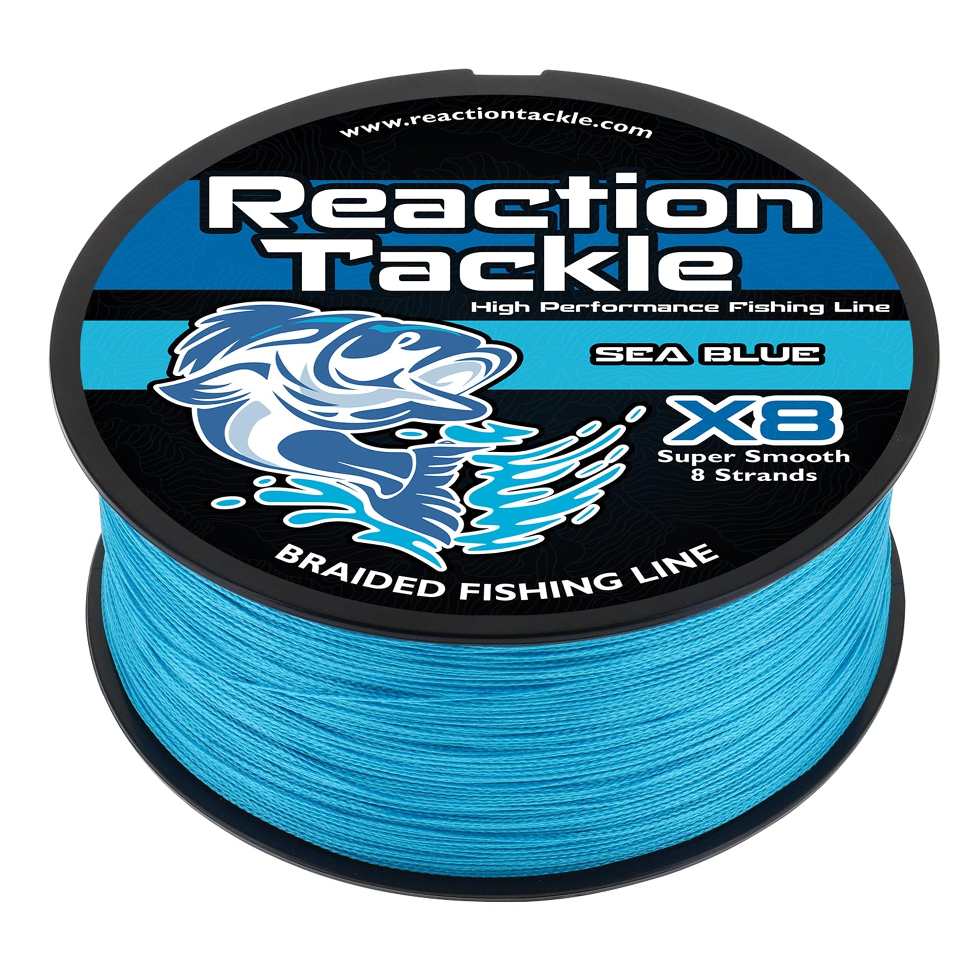 Reaction Tackle Braided Fishing Line - 8 Strand Sea Blue 30LB 300yd