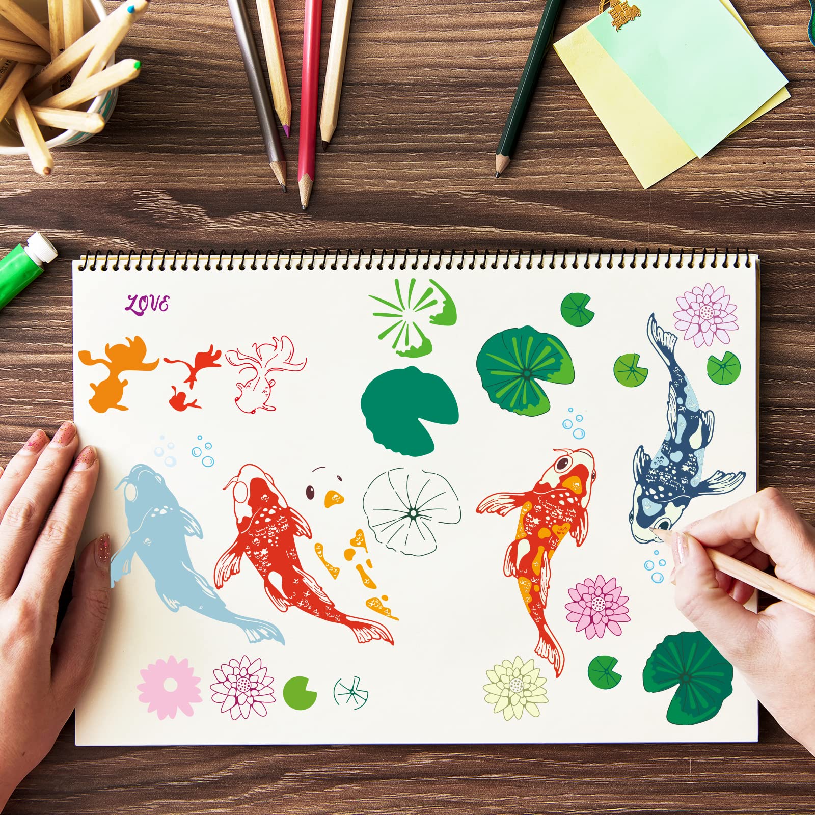 Timbri Silicone GLOBLELAND Timbri Trasparenti Pesca - Set 172 Pezzi Per Scrapbooking Fai Da Te GLOBLELAND Timbri Artistici