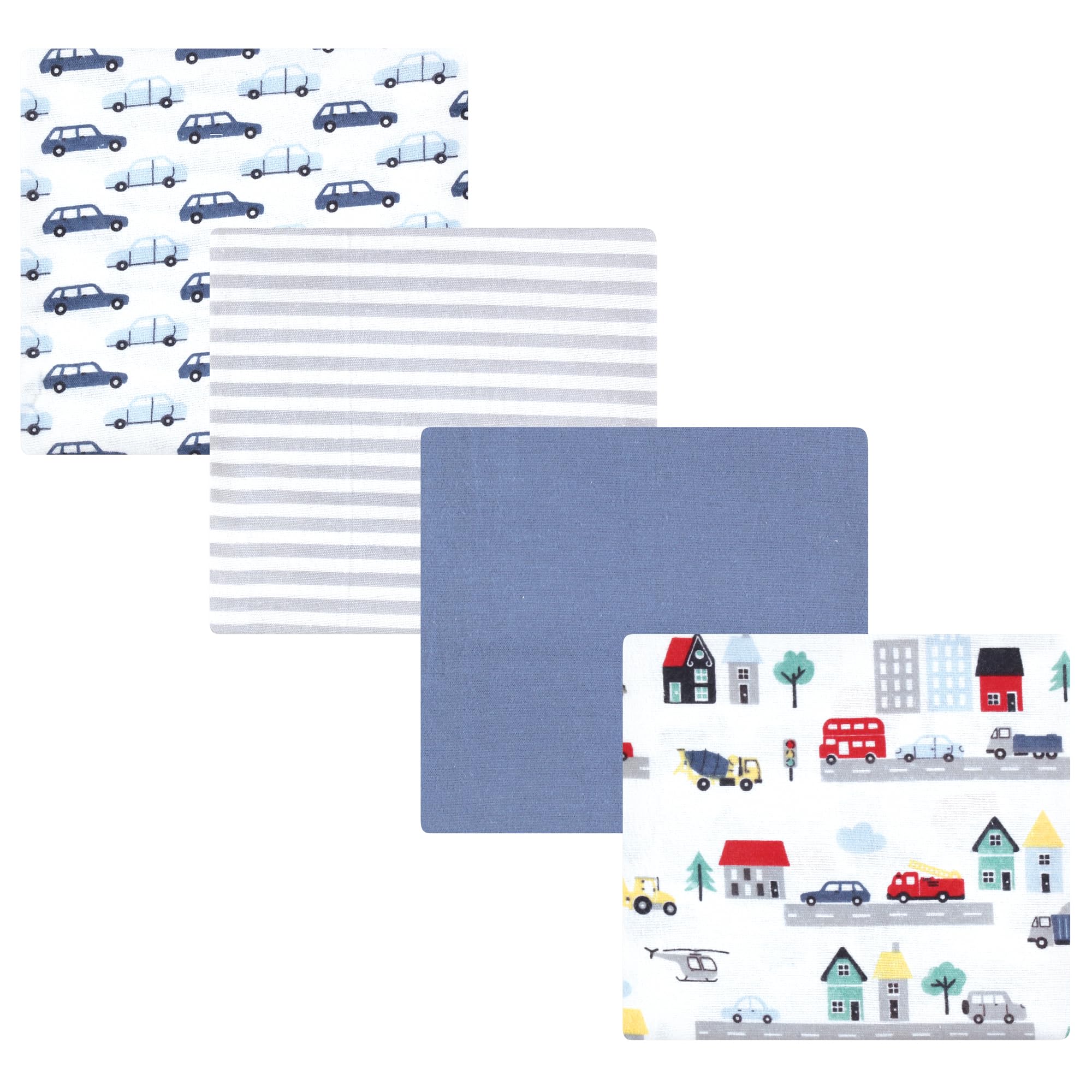 Hudson Baby Unisex Baby Cotton Poly Flannel Receiving Blankets, City Life, One Size