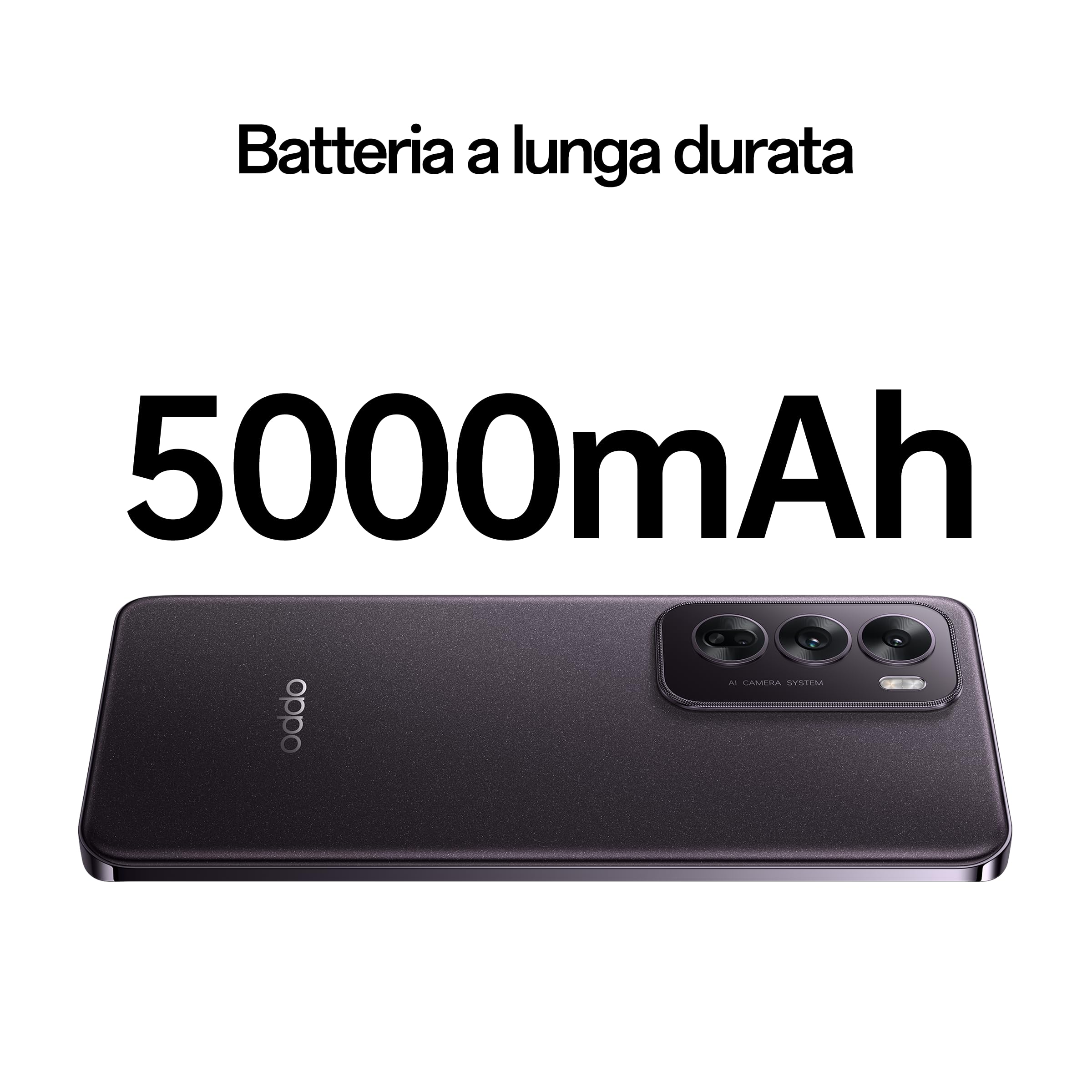OPPO Reno12 5G AI Smartphone, Tripla fotocamera 50+8+2MP, Selfie 32MP, Display 6.7” 120HZ AMOLED FHD+, 5000mAh, RAM 24GB (12+12) +ROM 256GB, Supporto Auto [Versione Italia], Black Brown