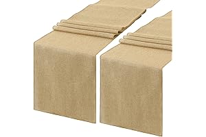 LuoluoHouse 2 Pack Burlap Table Runner 13x84 Inch