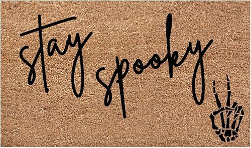 Tapetes de bienvenida para decoración de Halloween, para exteriores, divertidos, 23.6 x 15.7 pulgadas, absorbentes, espeluznantes, vibraciones