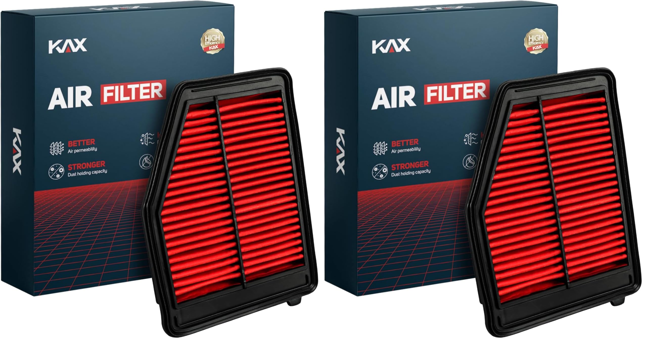 KAX Premium Engine Air Filter, CA11113 Replacement for Acura ILX 2013 2014 2015 2.0L, Honda Civic 2012 2013 2014 2015 1.8L, Advanced Air Filter Media, Increased Acceleration (Pack of 2)