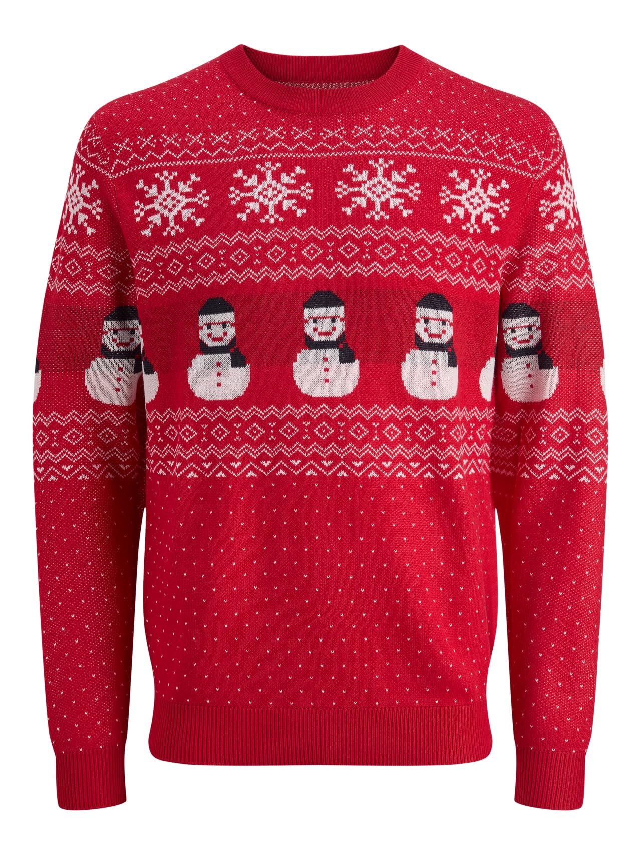 JACK & JONES Jjxmas Andrew Knit Crew Neck, True red, XL