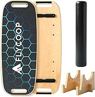 Flycoop Balance Board for Adults: 3-Mode Adjustable Wobble Roller with Non-Slip Surface - Surfing Stability Trainer