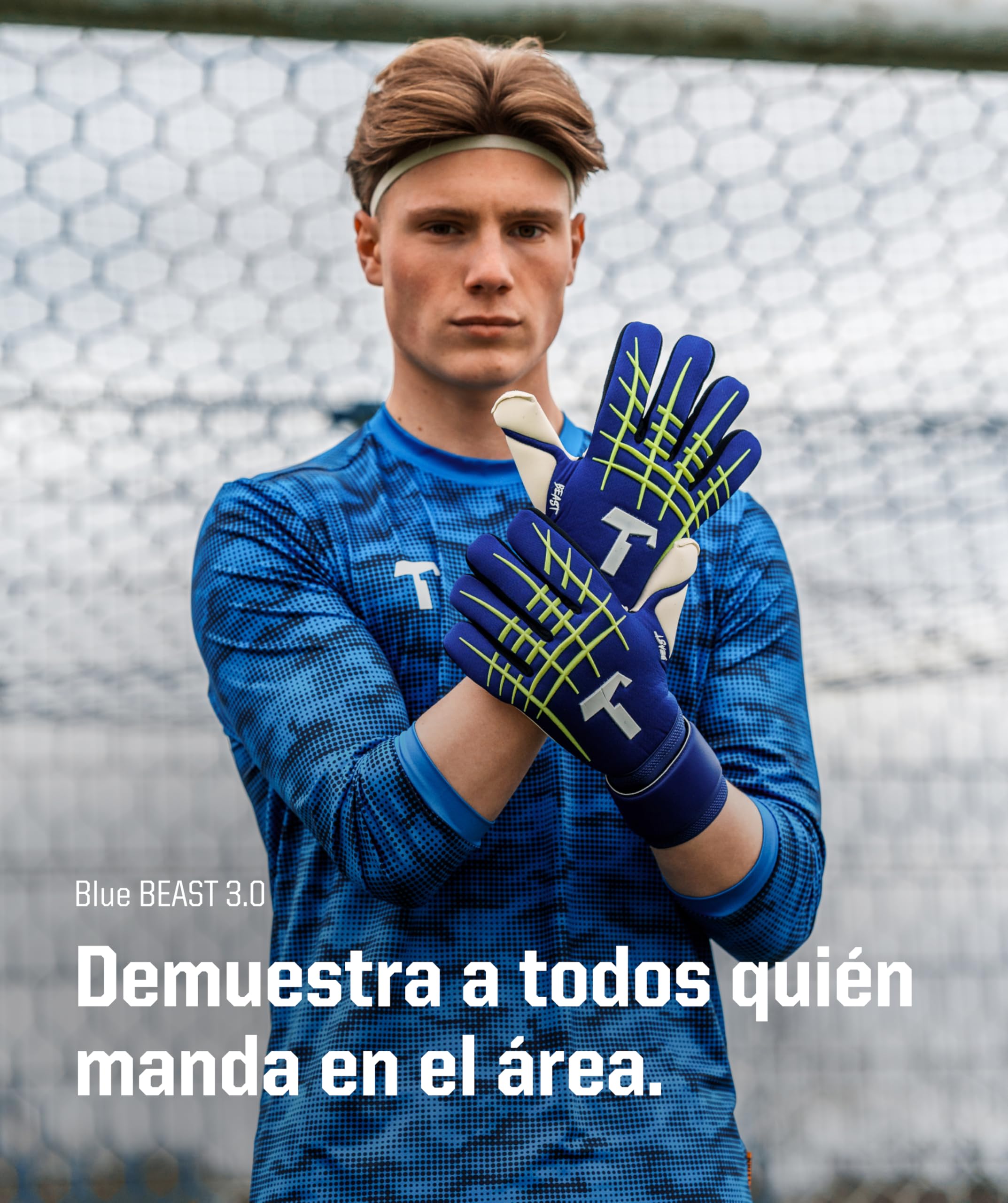 T1TAN Guantes de Portero Beast, para Adultos, Guantes de fútbol Unisex, Agarre Profesional de 4 mm, Tallas 6-11