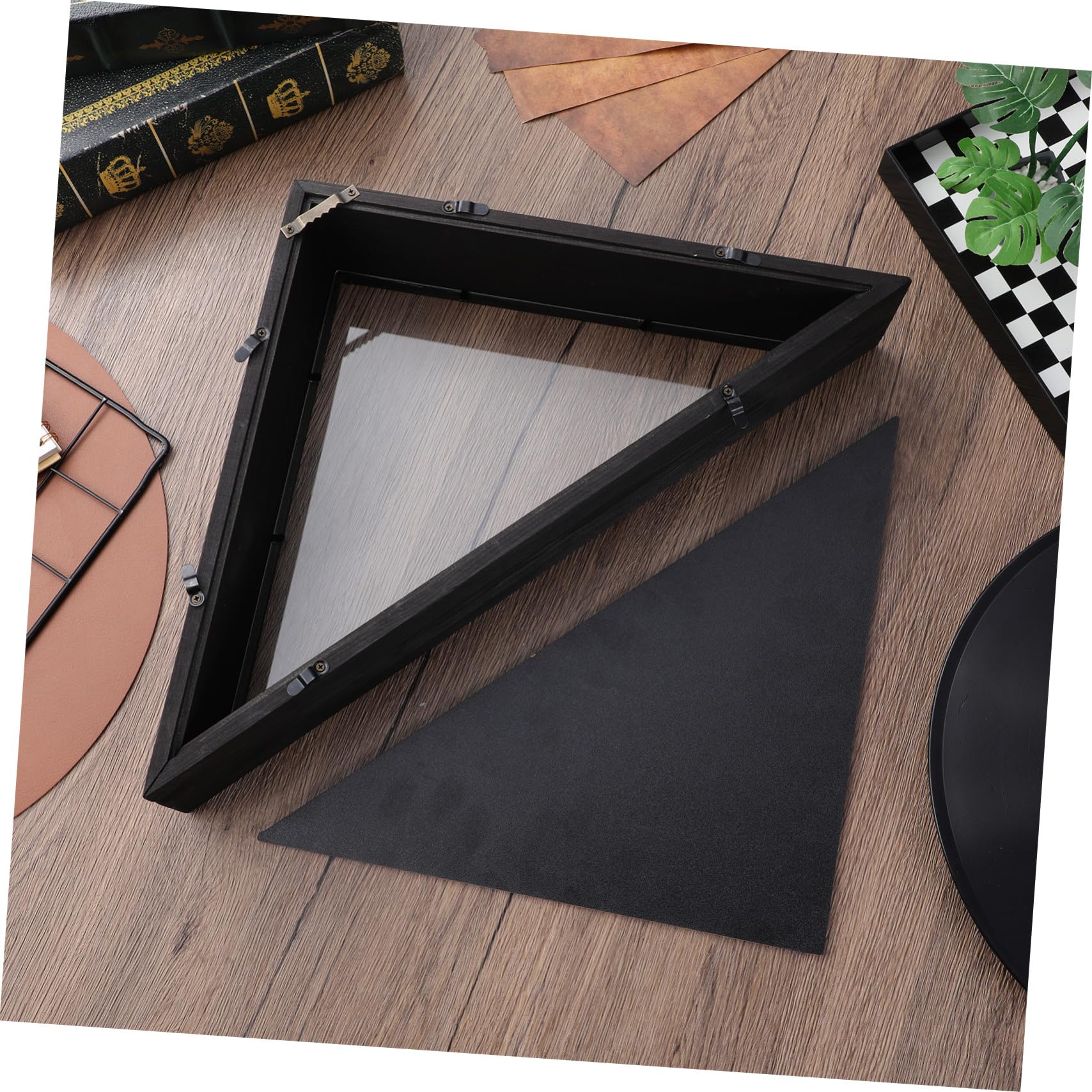 Toyvian Caja de Madera para Bandera Triangular con Funda Protectora Almacenamiento Seguro para Banderas Decoración Rústica para Salón y Dormitorio Caja Organizadora Resistente