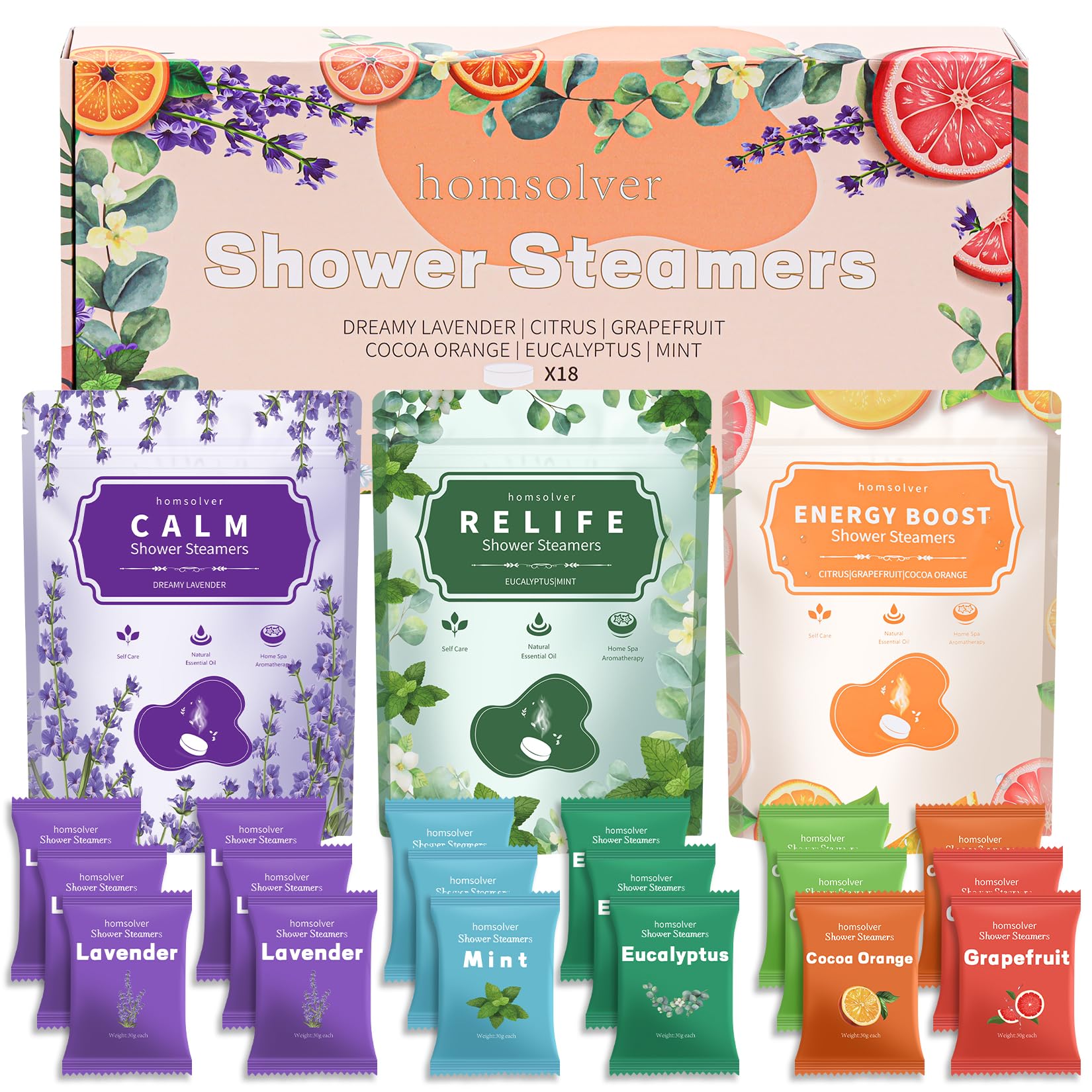 18 Pack Christmas Birthday Gifts for Women, Shower Steamers Aromatherapy Christmas Stocking Stuffers Gifts for Adults, Women, Mom, Sisters, Best Friend, Wife, Luxury Relaxation Self Care Relief Relax