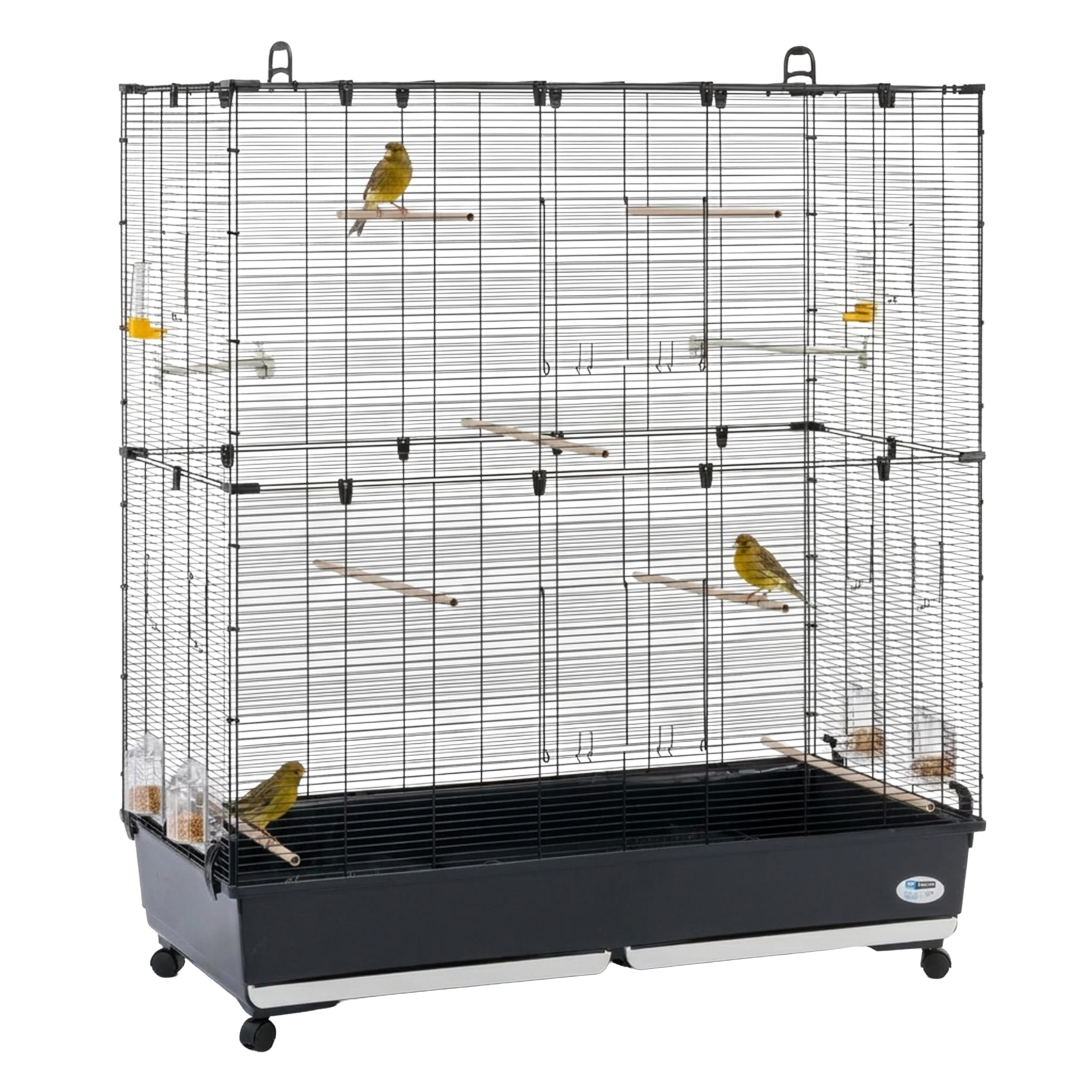 Ferplast Voliera per Uccelli Gabbia per Uccelli, Canarini, Bengalini, Cocorite, Inseparabili, in Metallo, Accessori: Ruote Posatoi Mangiatoie Girevoli, 118 x 59 x h 135 cm.