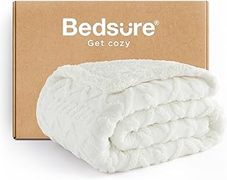 Bedsure Gentlesoft Sherpa Fleece Throw Blanket for Couch - Fluffy & Cozy...