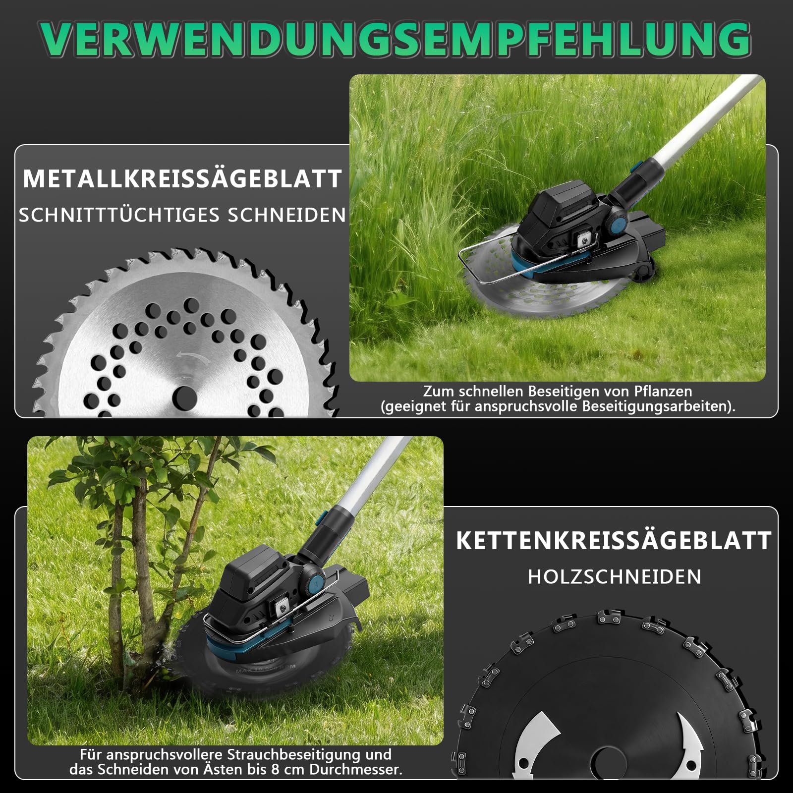 Akumulatorowa podkaszarka do trawy 1200 W, kompatybilna z akumulatorami Makita 18 V, akumulatorowa podkaszarka 7 w 1, ze szczotką do chwastów, 16800 obr./min, bezszczotkowa elektryczna podkaszarka