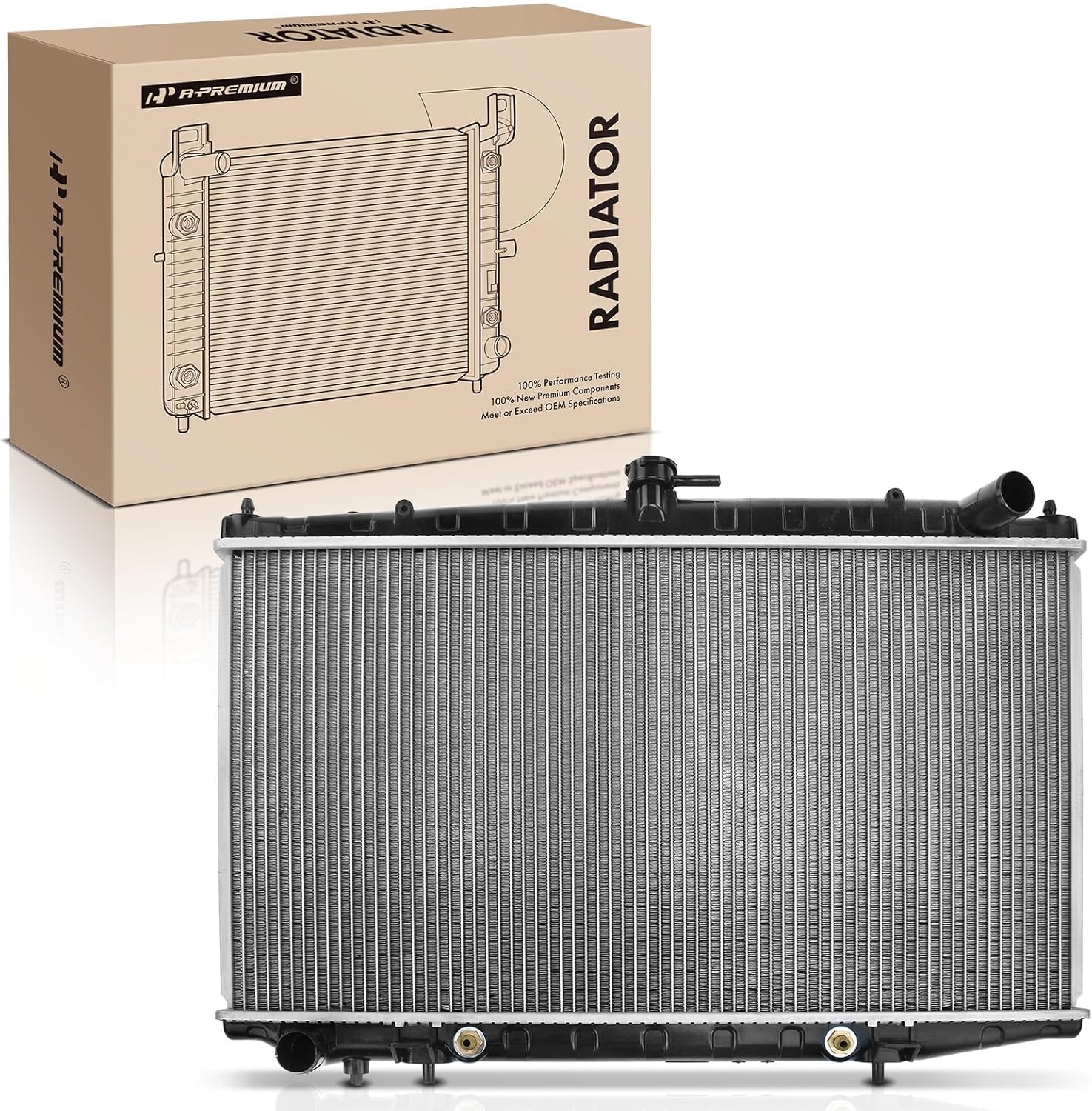 A-Premium Engine Coolant Radiator Assembly with Transmission Oil Cooler Compatible with Nissan Altima 1993-1997 2.4L, Automatic Transmission, Replace# 8011573, 214101E400
