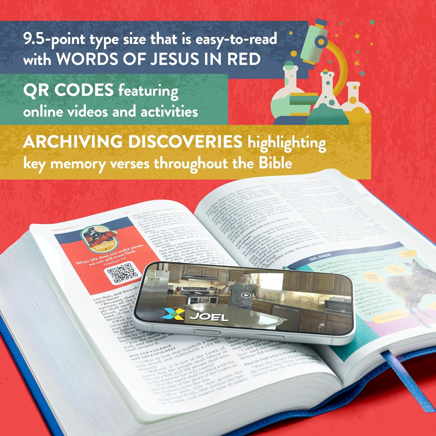 KJV Explorer Bible for Kids, Royal Blue LeatherTouch, Red Letter, Full-Color Design, Photos, Illustrations, Charts, Videos, Activities, Easy-to-Read Bible MCM Type - Image 4