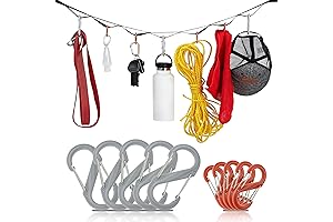 Campsite Organizer Line Kit - 5ft Camping Clothesline Tent Gear Line and...