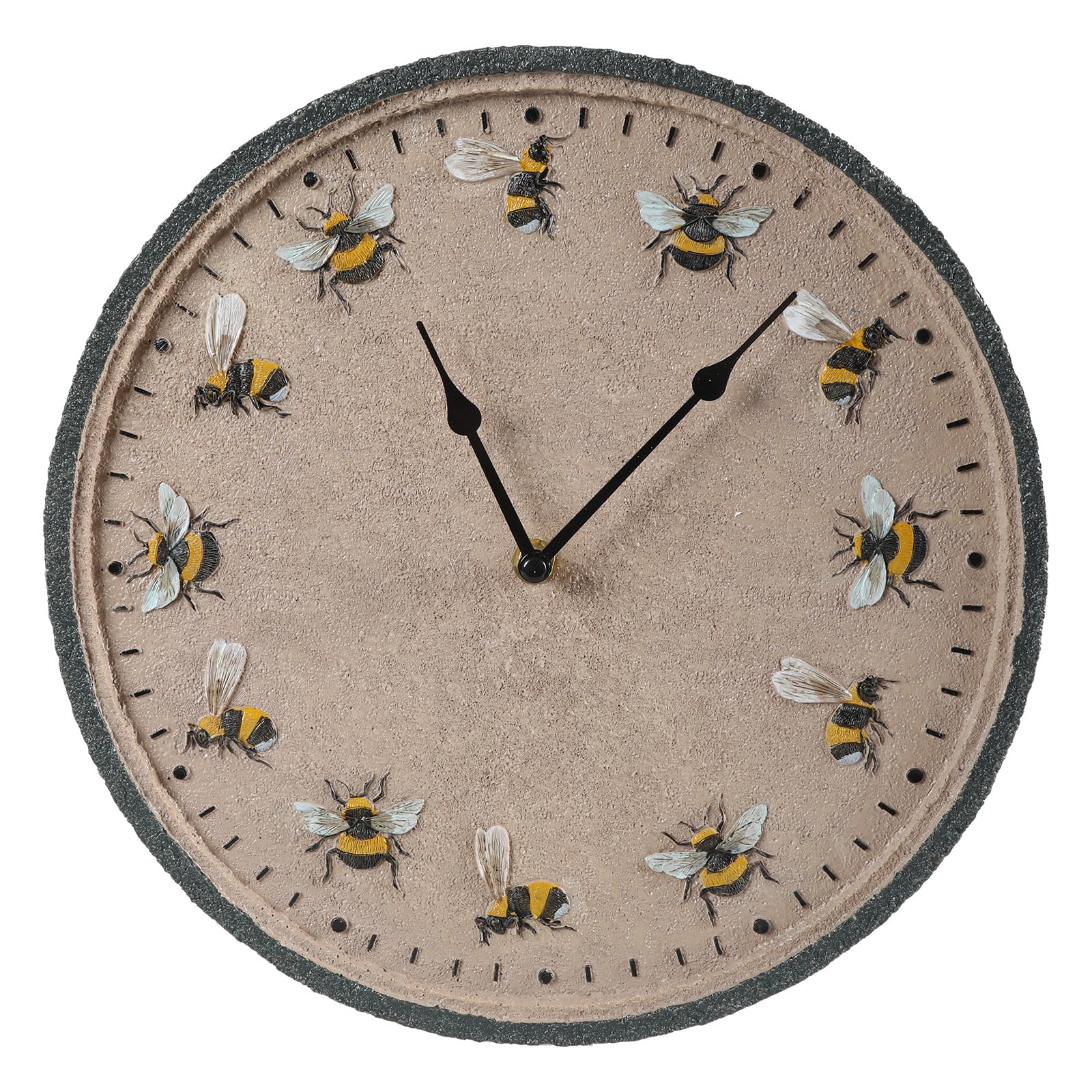 Shurhome 12inch Round Garden Clock Decorative Bees Outdoor Wall Clock Clock Home Decorations for Garden Patio Yard