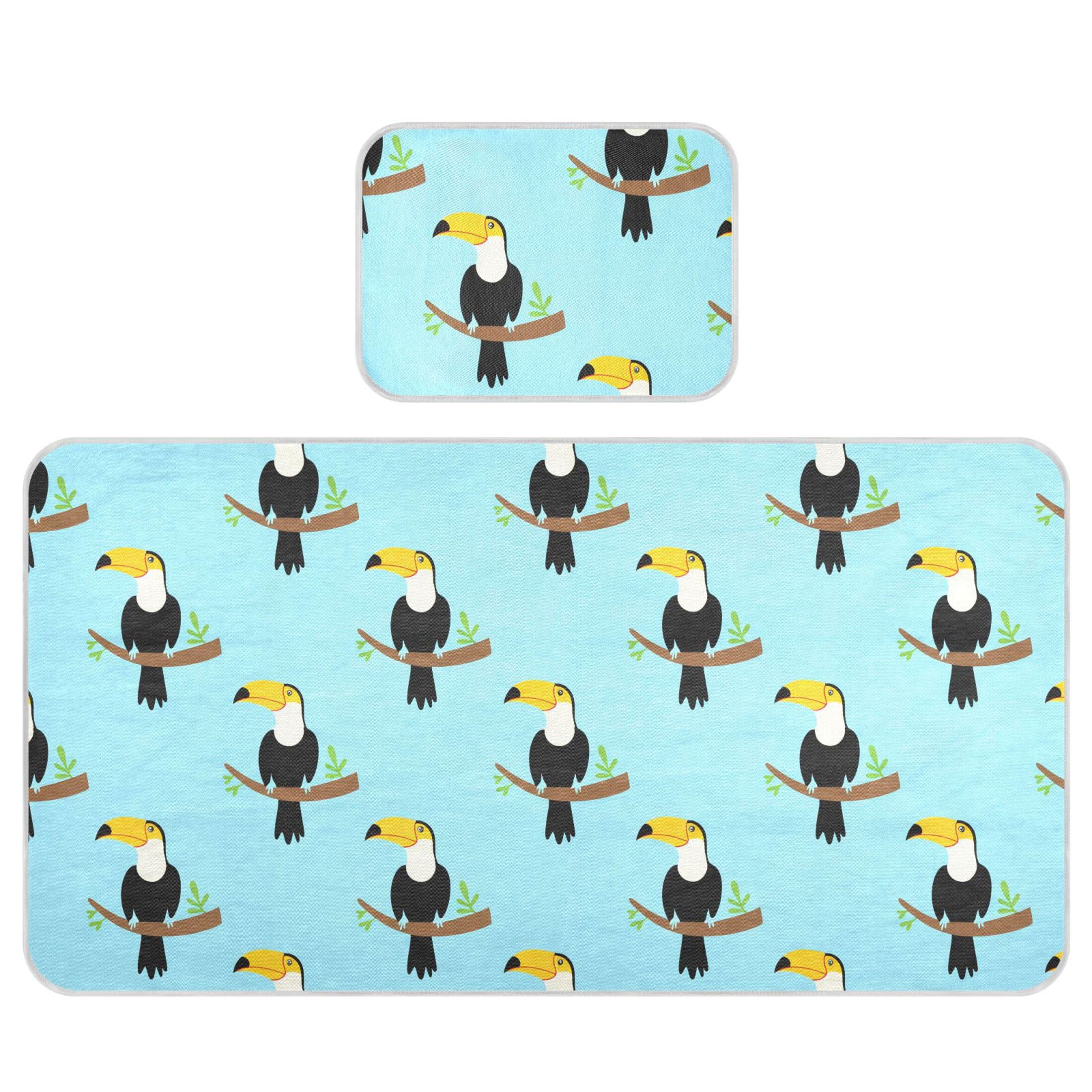 Takiito Cartoon Toucans Baby Cooling Mattress Pad, Soft & Breathable Cooling Mat Keep Baby Cool in Summer 28x52 in, Nursery Essential