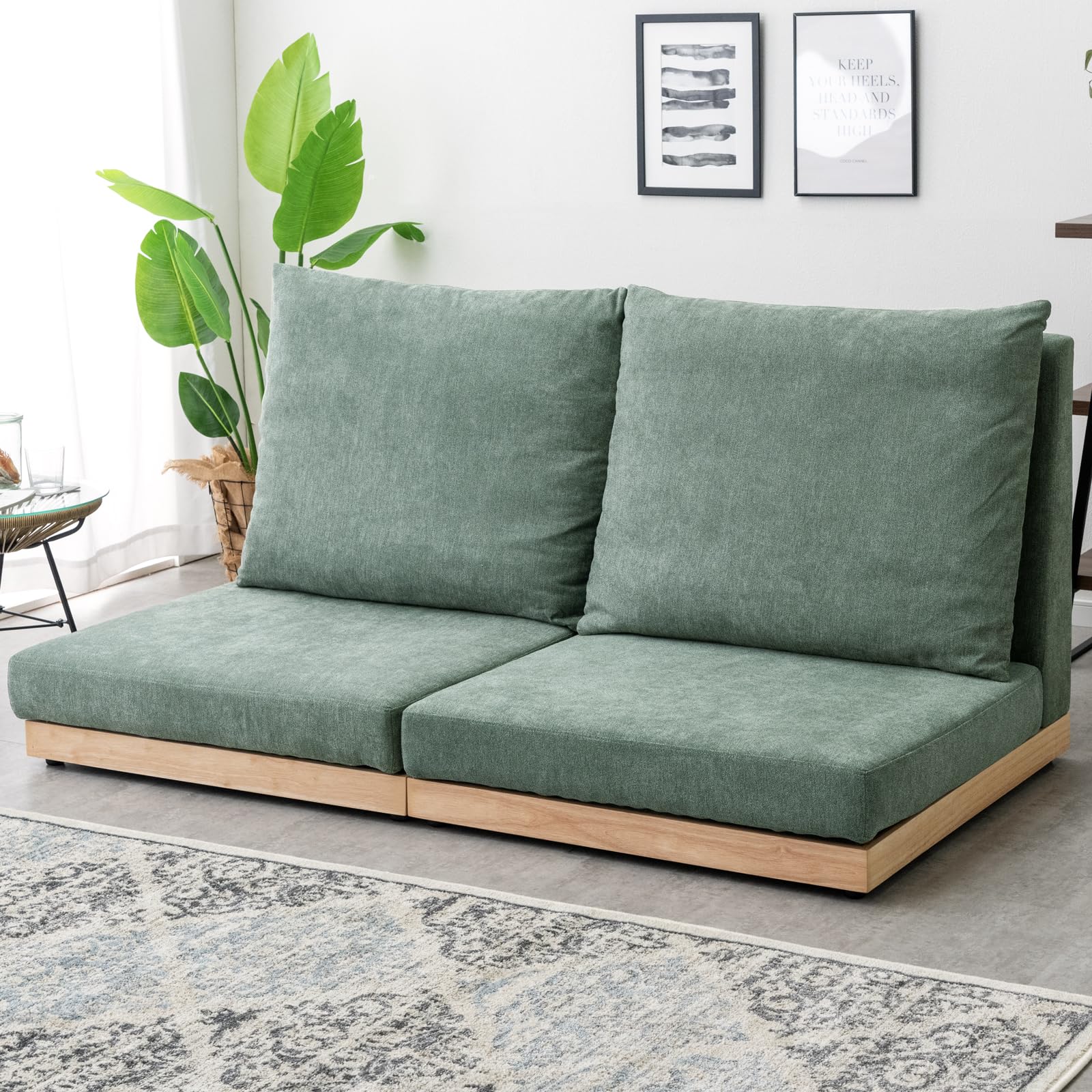 【タンスのゲン】ほぼ新品180㎝幅スーパーハイバック2人掛ローソファ グレージュ タンスのゲン】ほぼ新品180㎝幅スーパーハイバック2人掛