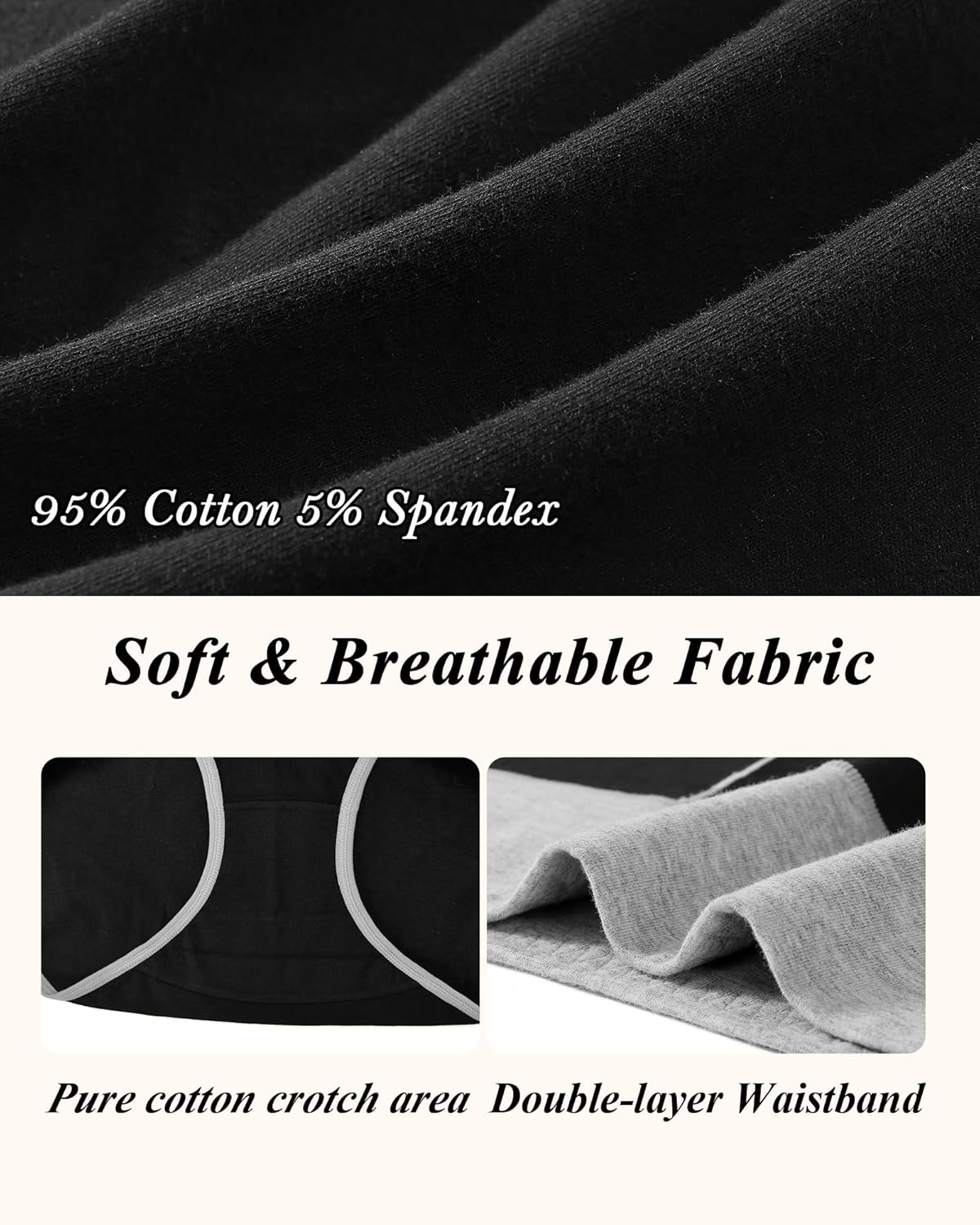 High Waisted Cotton Underwear for Women Postpartum Stretch Breathable Panties Ladies Full Coverage Briefs 5 Pack - Image 5