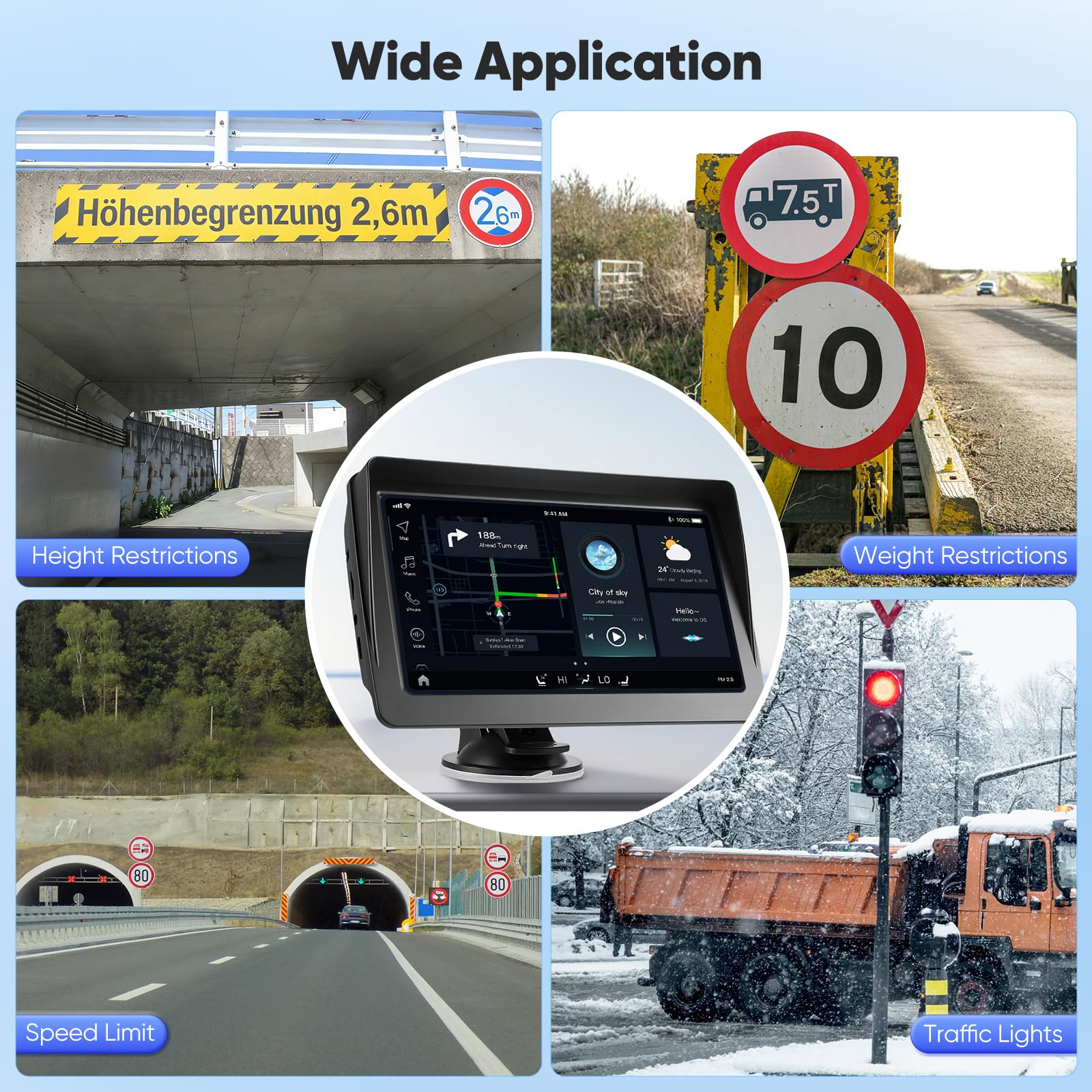 7 Zoll Navigationsgeräte für Auto, GPS LKW Navigationsgeräte mit 2026 aktuellsten Europa Karten, HD TFT Touchscreen Auto Navigationsgerät mit Sprachführung & Abbiegehinweisen, PLZ-Suche