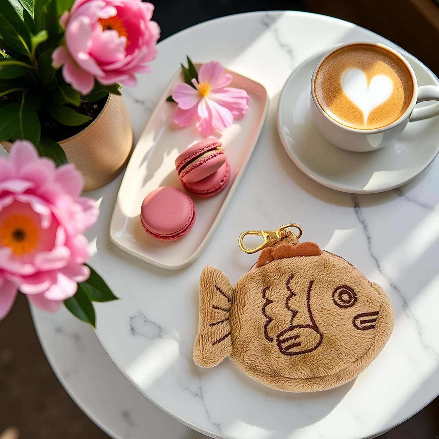 Brown Cute Plush Coin Purse Keychain, Mini Wrist Purse Bag, Japanese Creative Adjustable Soft Coin Pendant With Zipper Plush Pouch for Girl Women's Coin Purses and Pouches Accessories