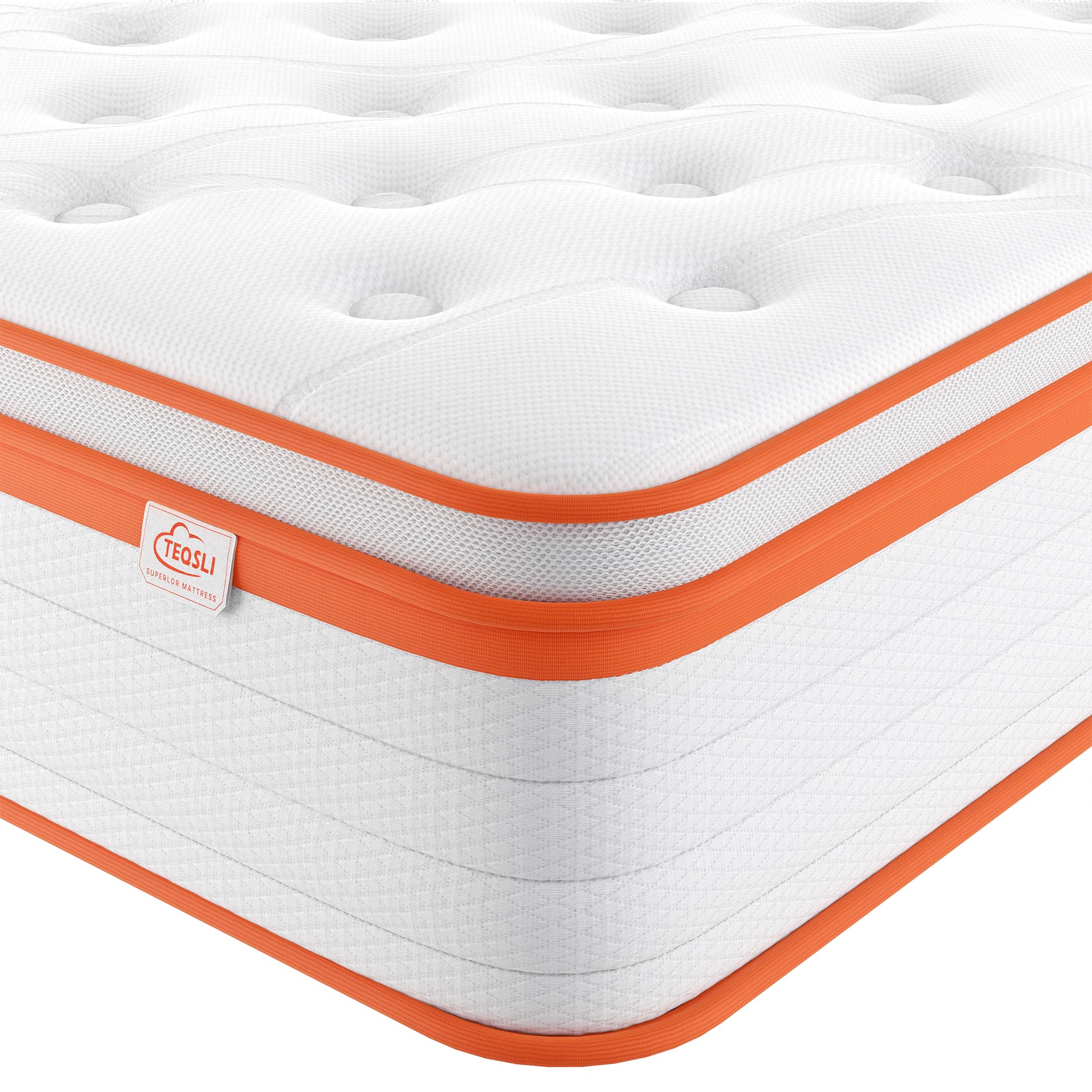 TeQsli 4FT Small Double Mattress, 12 Inch Memory Foam Pocket Sprung Hybrid Small Double Mattress for Pressure & Back Pain Relief Medium Firm Edge Support Box 120x190x30cm