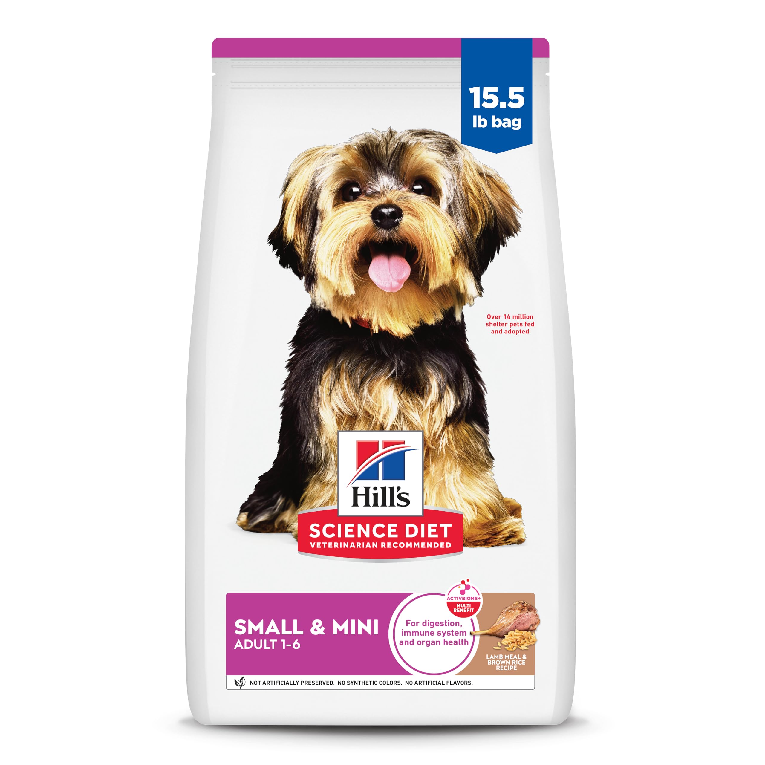 Small & Mini, Adult 1-6, Small & Mini Breeds Premium Nutrition, Dry Dog Food, Lamb & Brown Rice, 15.5 lb Bag