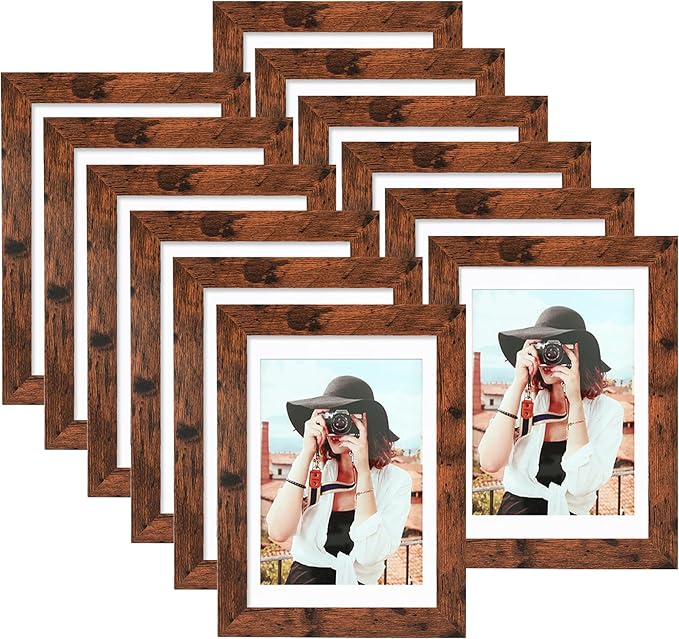 Picrit 5x7 Picture Frame Set of 12, Display 4x6 with Mat