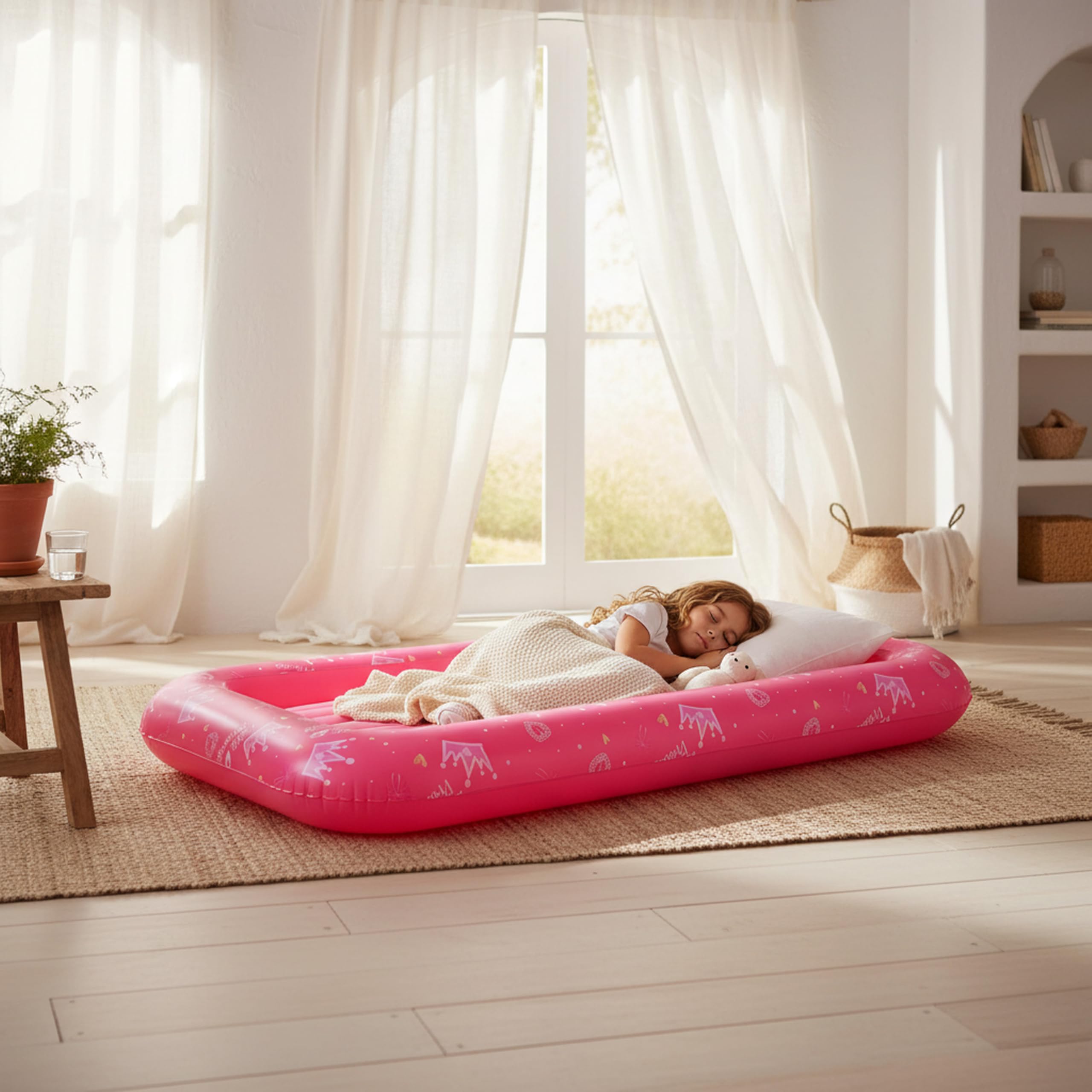 AVENLI Luftmatratze Kinderluftbett aufblasbar DreamAir 152 x 89 x 17,5 cm rosa