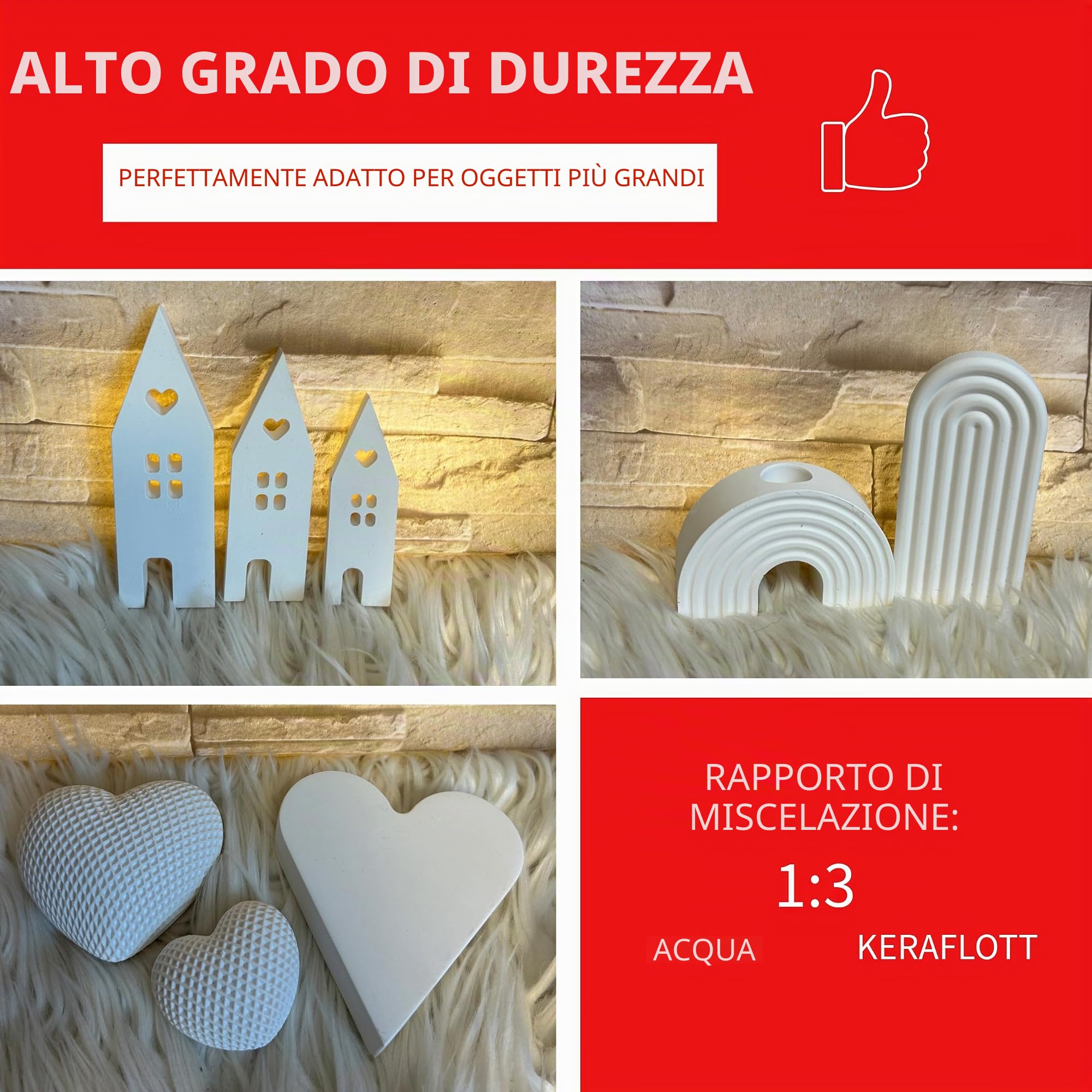 KERAflott - Polvere per colata in rilievo, 25 kg, colore: Bianco