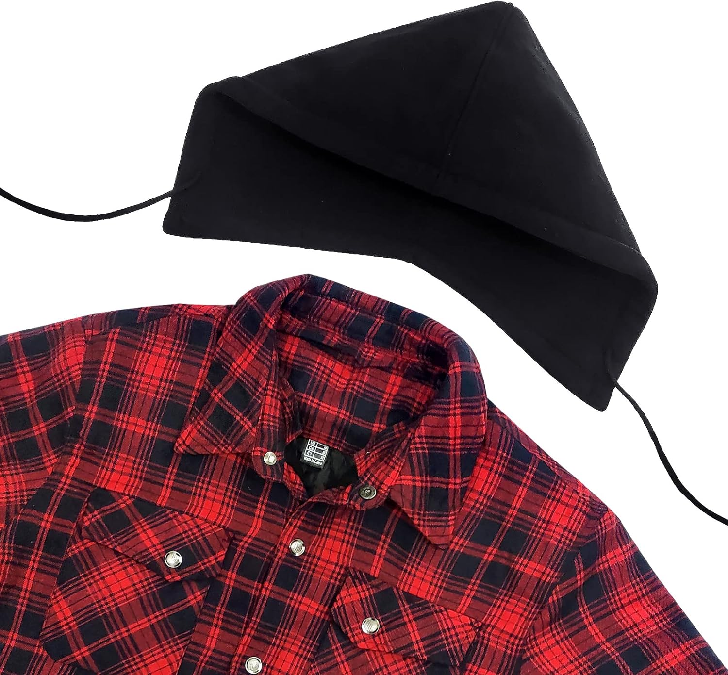 CHEXPEL Flannel Jackets for Men Long Sleeve Plaid Shirt Jacket Quilt Lined Hooded with Button Down Winter Coat - Image 5