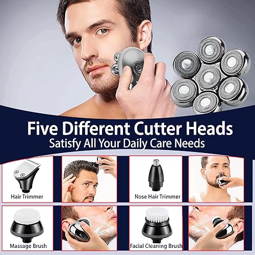 Miniatura 2 de ROSHNI Afeitadoras de cabeza para hombres calvos, afeitadora de cabeza desmontable mejorada para hombres, maquinilla de afeitar eléctrica