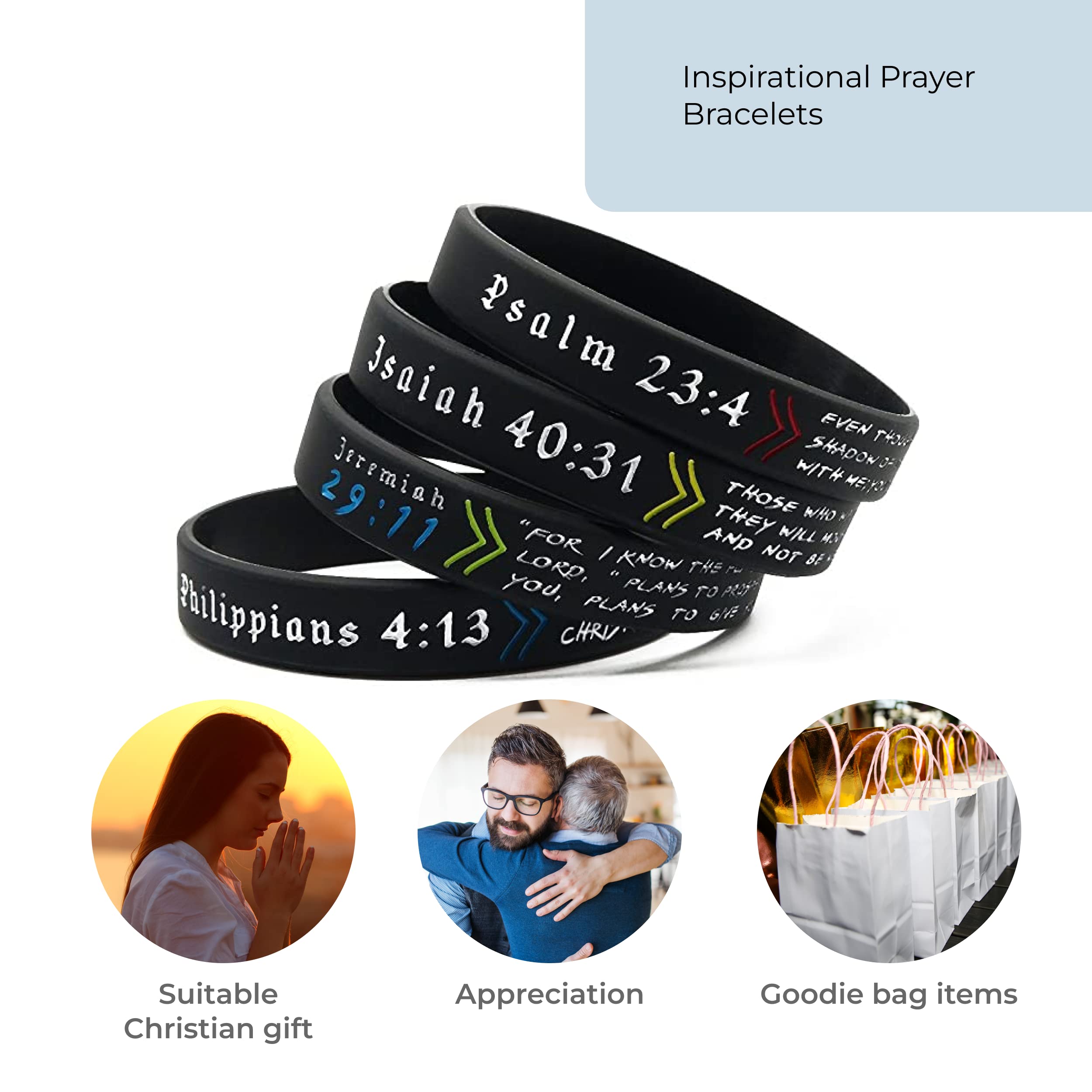 Bible Verse Religious Bracelets For Women Silicone Bracelet