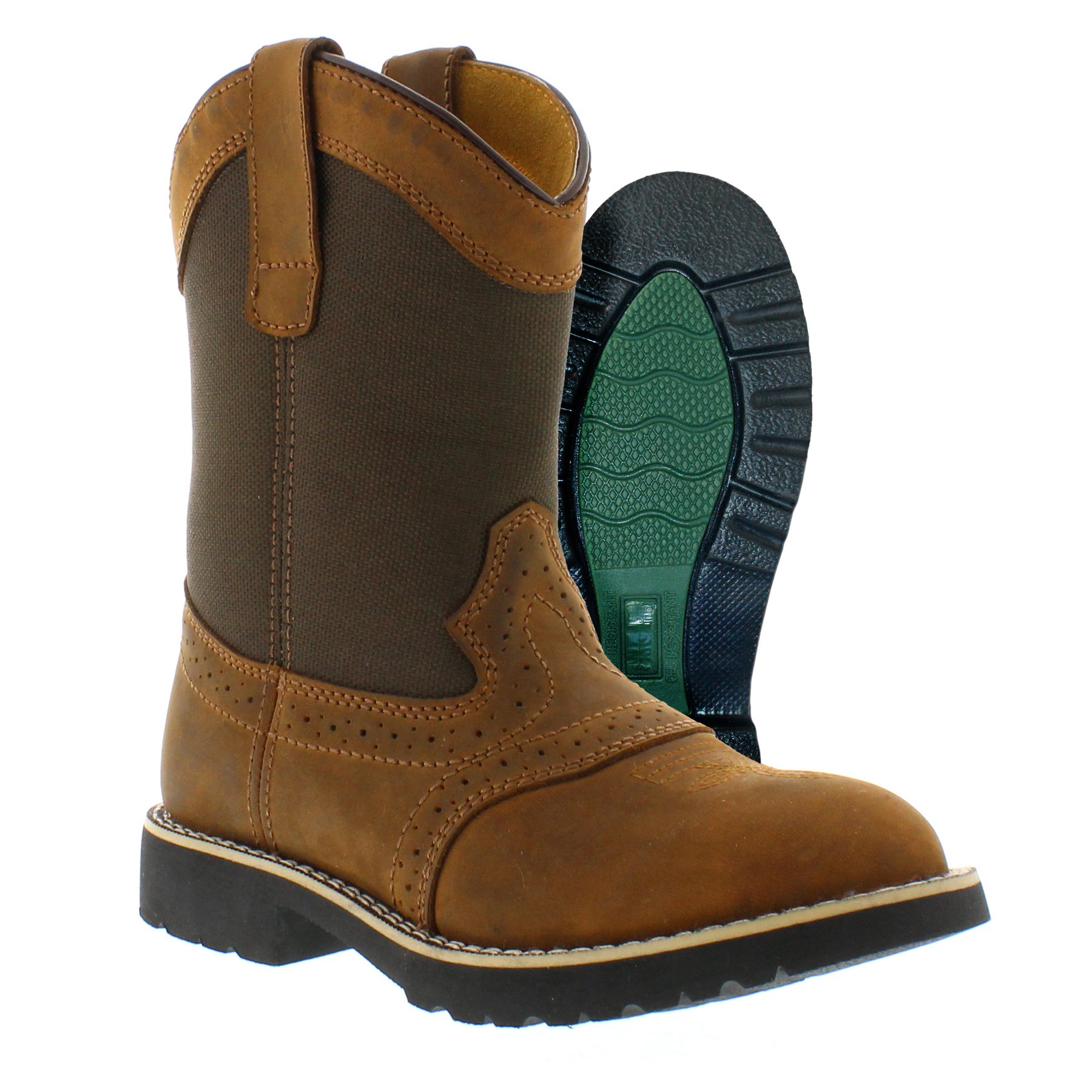 ItascaUnisex-Child Youth Pull-on Leather/Nylon Buckaroo Western Boot