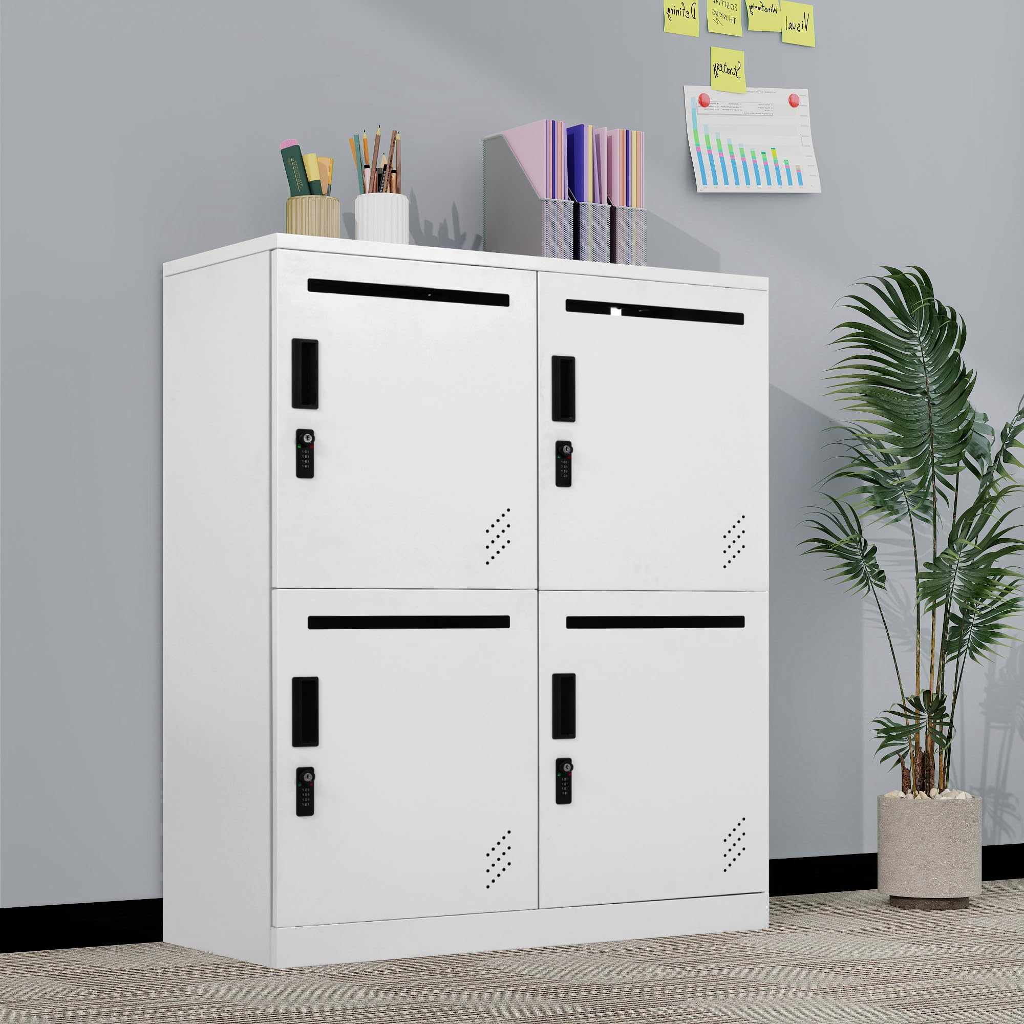 Amazon | OSJ パーソナルロッカー 4人用 2段 スチール製 キャビネット