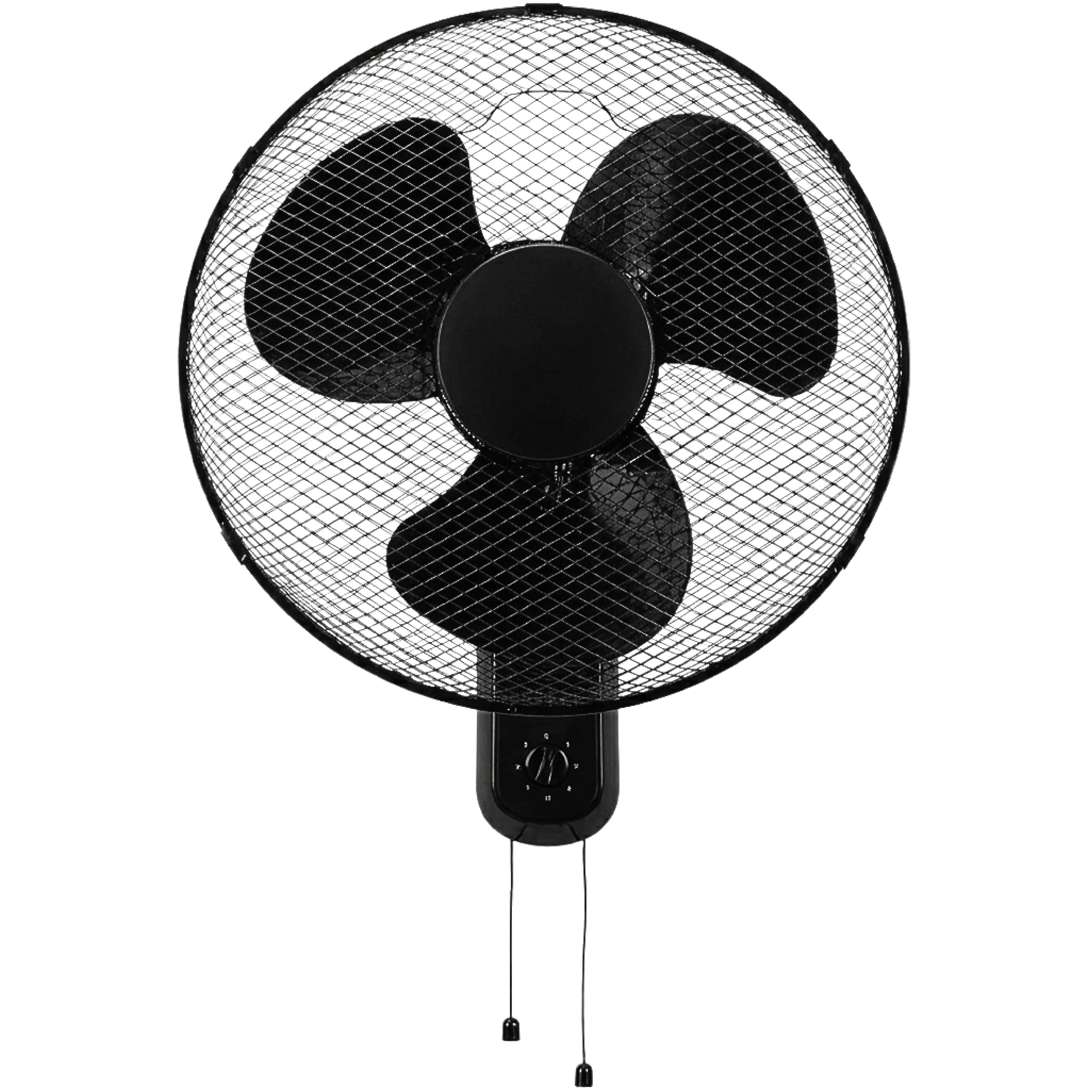 GROWMANIA Ventilador de Pared Negro con Cuerda | Ventilador 40 W con 3 Velocidades y Oscilación 90º