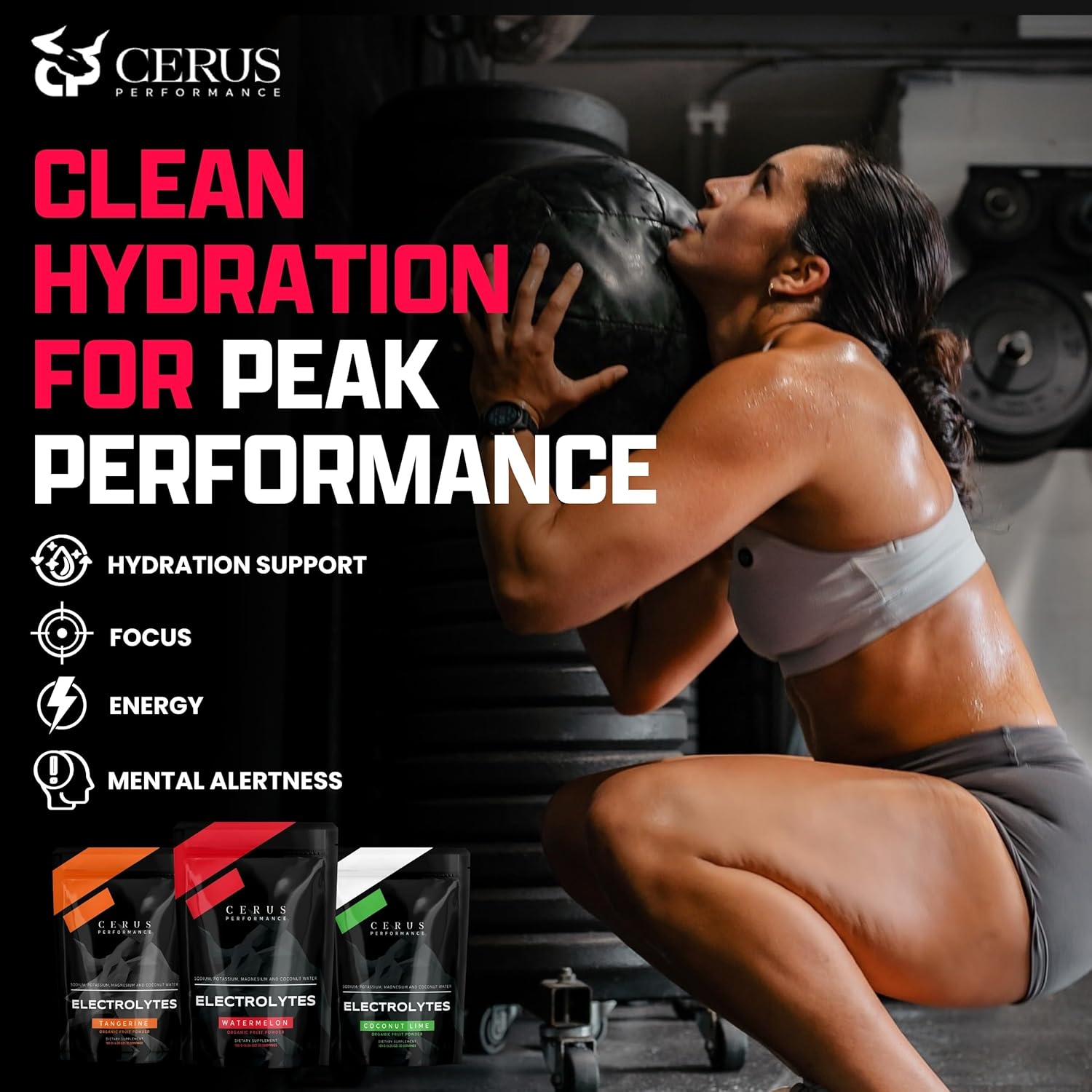 Cerus Performance Electrolyte Powder – Watermelon Flavor, 30 Servings, Zero Sugar, Coconut Water Powder & Real Fruit, Endurance & Recovery Watermelon 6.56 Ounce (Pack of 1) image 3 of 9 B0DM3D8XDT