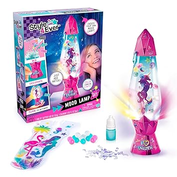 Canal Toys Style 4 Ever DIY Mood Lamp - Customizable Bubble Lamp with color-changing LED lights, glittery bubbles, and swirling beads. Ages 6+