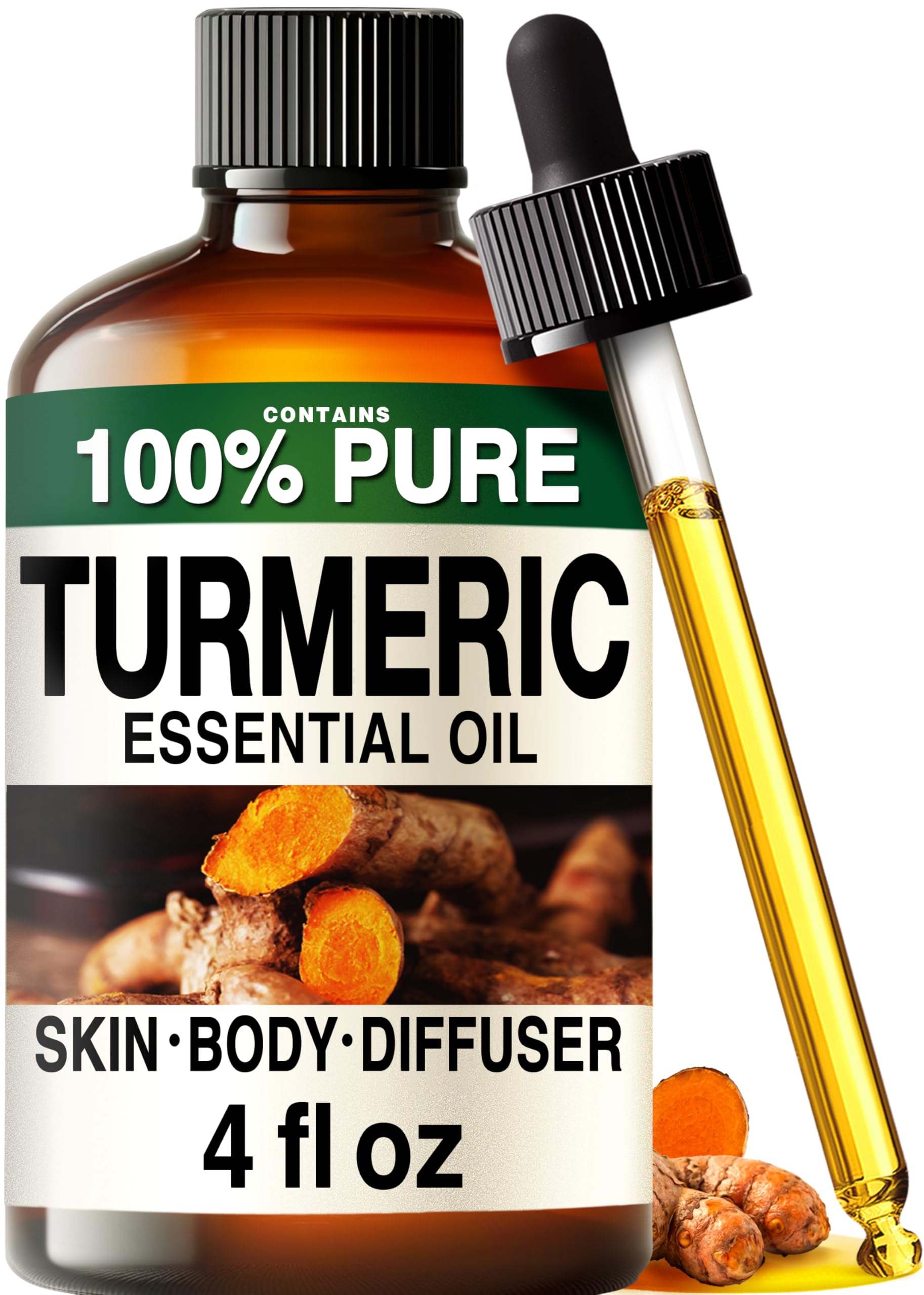 Kukka 100% Pure Turmeric Essential Oil for Skin, Diffuser, 4 Fl Oz