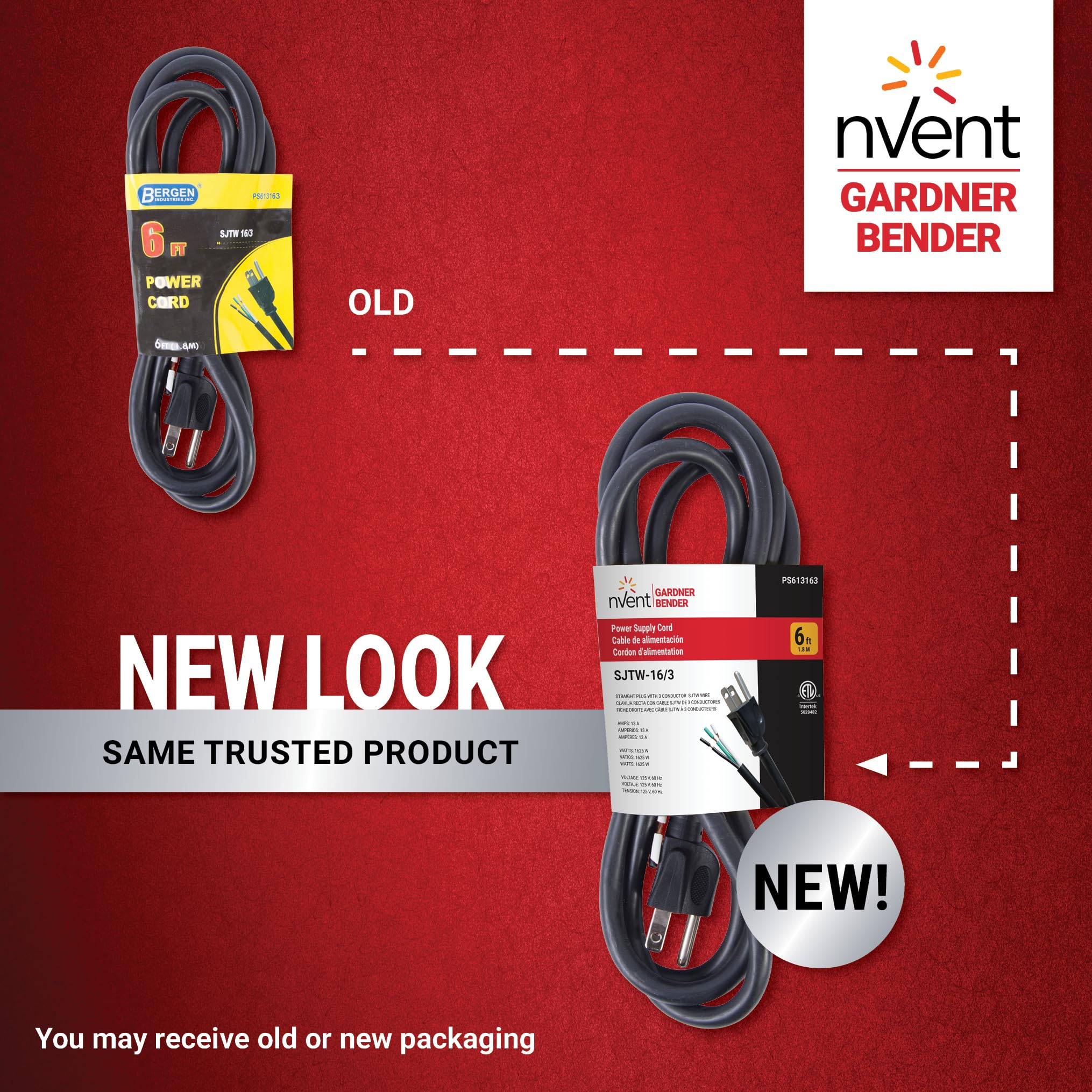 nVent Gardner Bender PS613163 6 ft, 16/3 SJTW Appliance & Power