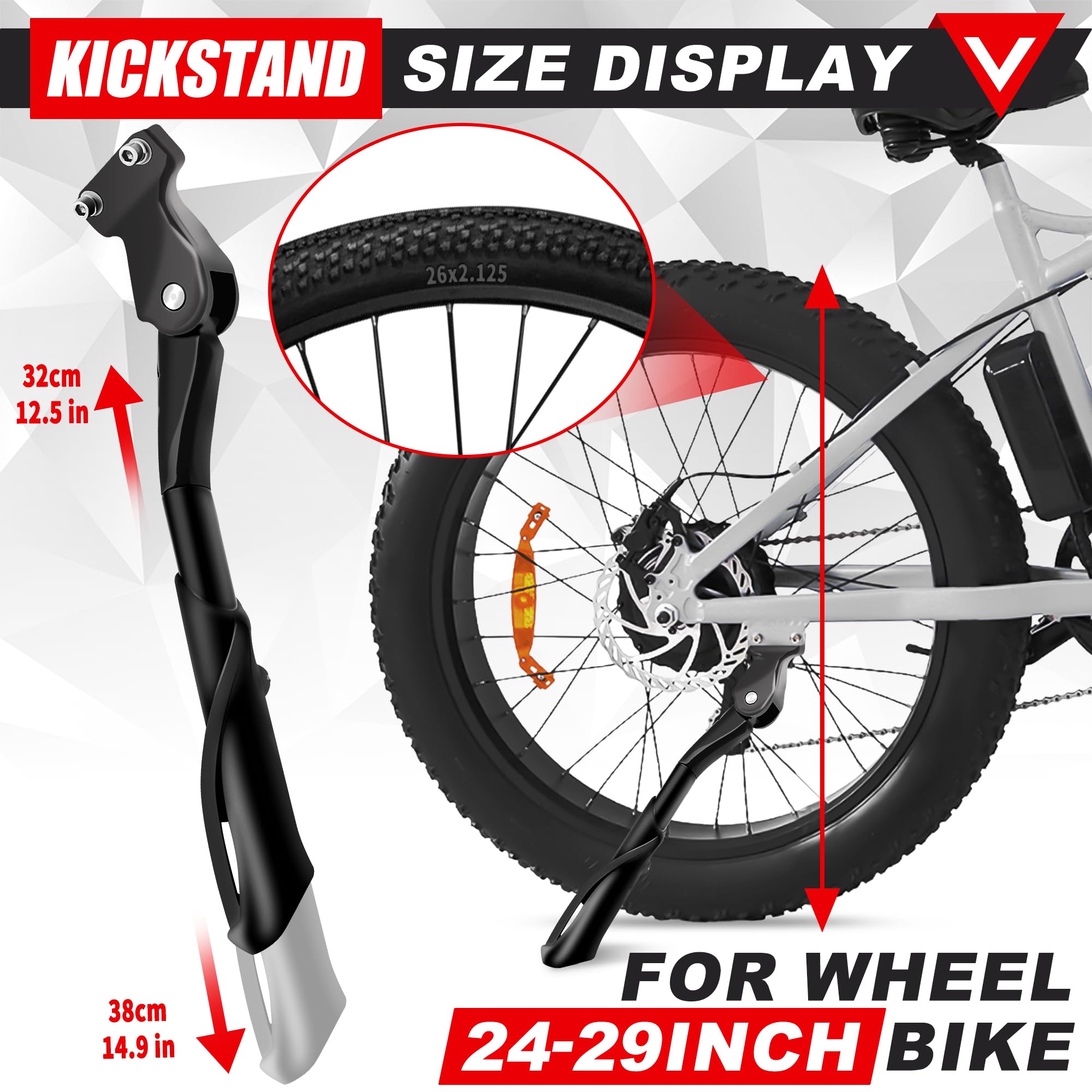 Cavalletto Regolabile Per Bici Bambini 20-22'' - In Alluminio, Antiscivolo, Per MTB E City Bike - Foto 8