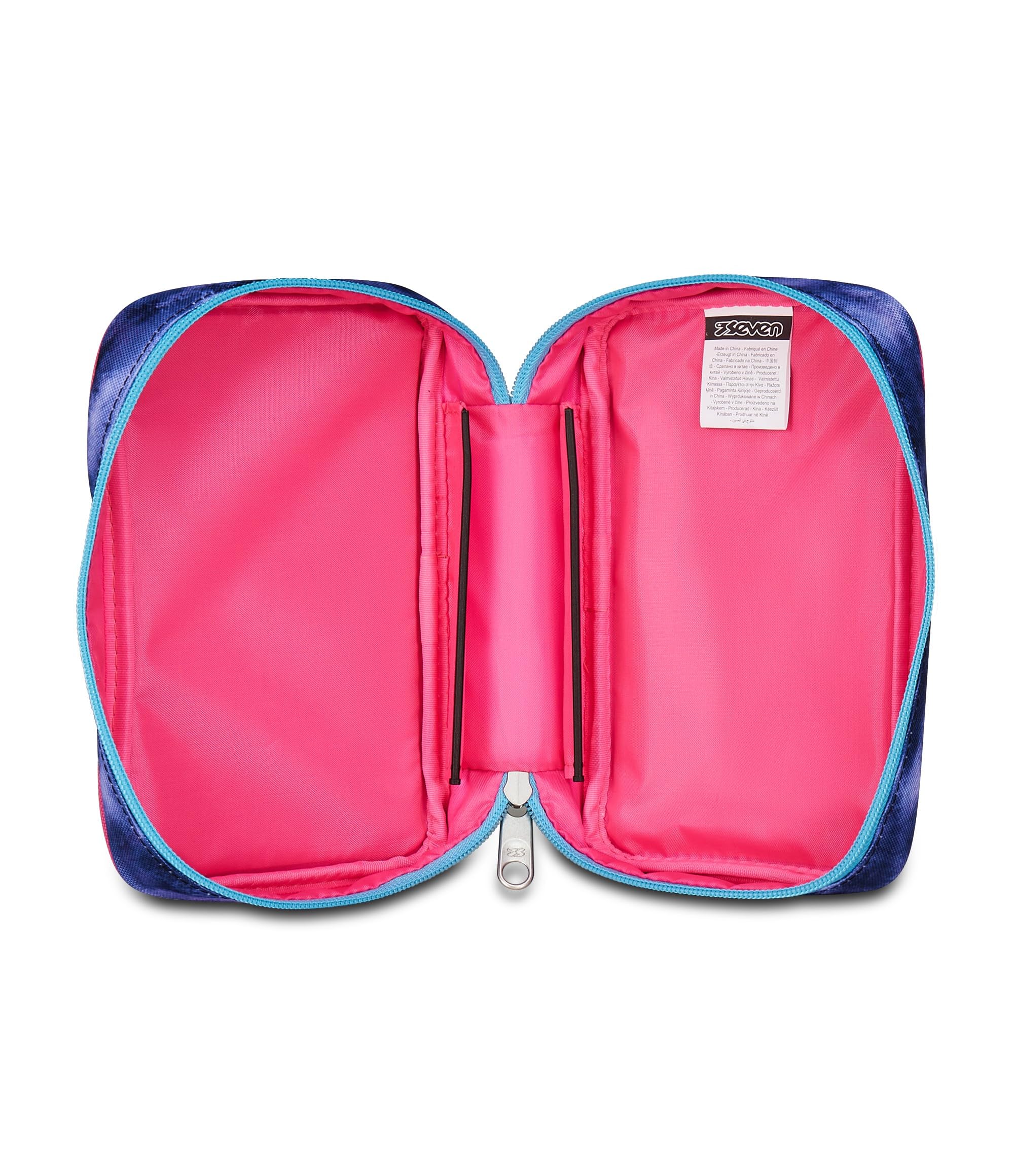 Seven Astuccio Scuola Speed Case SHADY DYE GIRL, Viola, Portapenne Mono Scomparto con Plance Amovibili, Completo Di Penne, Matite, Colori, Accessori Zaino, Scuola Elementare, Bambina