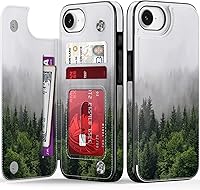 Vista 359 de LETO para iPhone 15 Pro Funda tipo cartera - Tapa tipo folio con patada - Diseños de moda - Tarjetero - Funda protectora para mujeres y niñas - 6.1