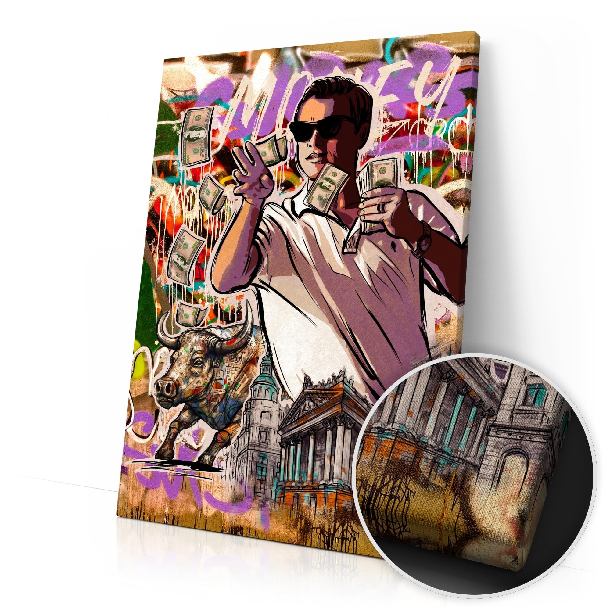 Artmazing | Poster da parete motivazionale | Wolf Of Wall Street, immagini motivazionali | Quadro su tela XXL | Immagini appartamento | Tela motivazione | Wolf of Wall Street | Leonardo DiCaprio