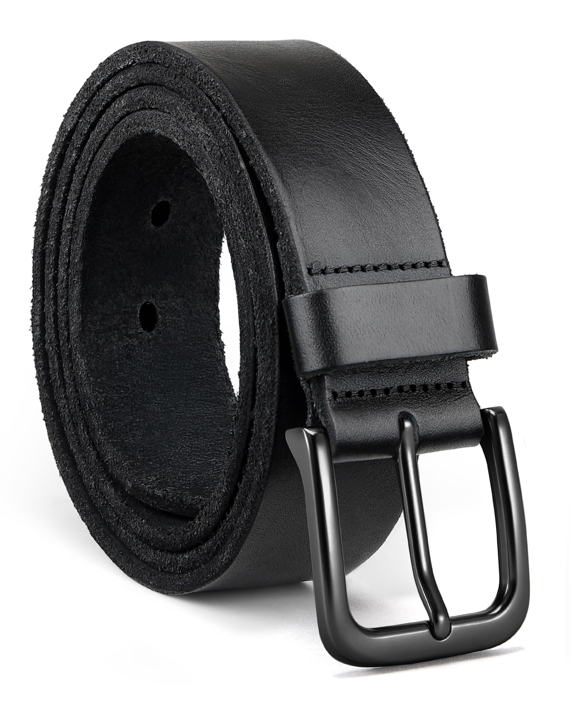CHAOREN Mens Belts Casual for Jeans - Full-Grain Leather, Durable Cowhide | Solid Buckle, Classic Style, Handmade, Daily Wear, Gift Box