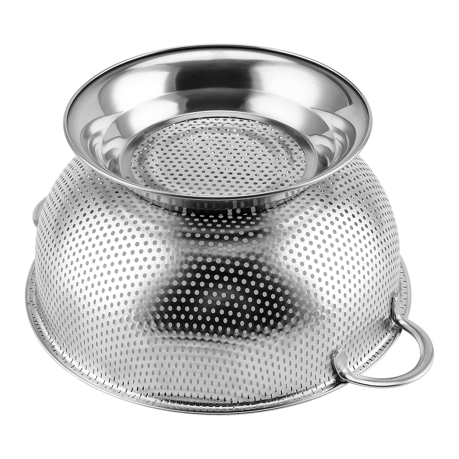 Juego de 3 coladores de cocina con mango y base, 19/22/28 cm