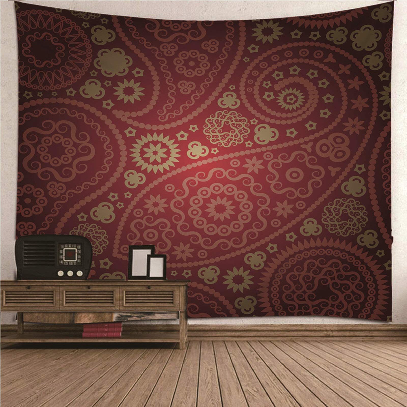 Tapiz de pared para salón KnSam de 150 x 150 cm: decora paredes vacías con flores