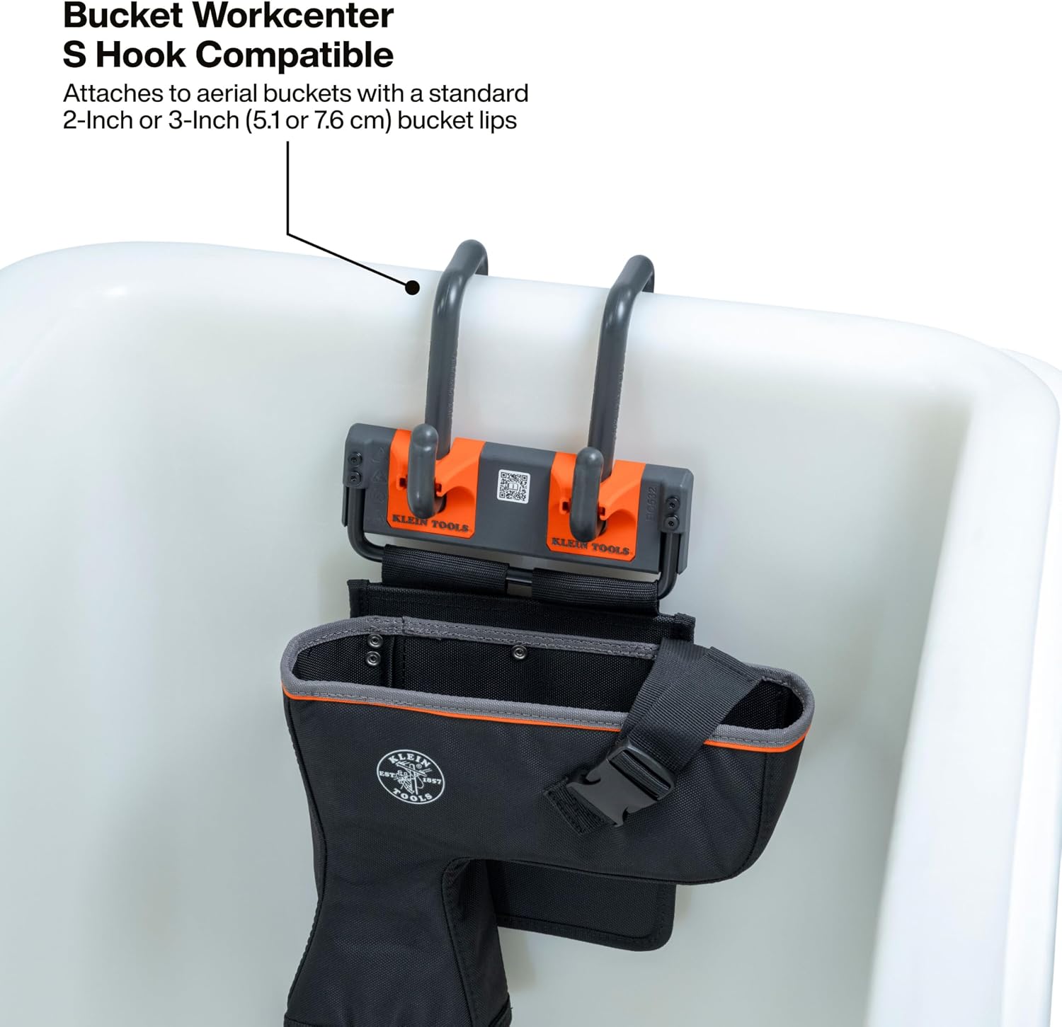 Klein Tools BC532S Bucket Work Center S-Hook System Module Impact Holder, Tool Organizer for 7/16-Inch Impact Guns and Standard Drills