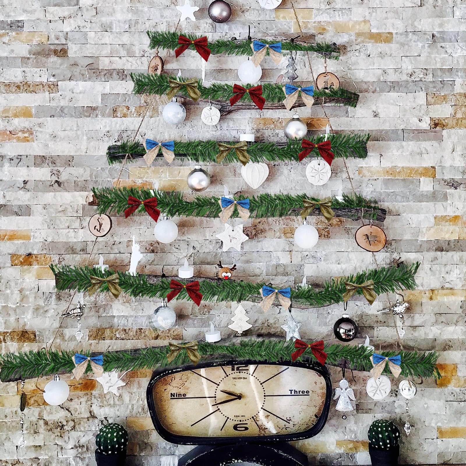 Festoni di Natale con e senza illuminazione e LED caldi - Splendide festone di alta qualità LED caldi - Ghirlanda di Natale - Ghirlanda di Natale - Festone di Natale di alta