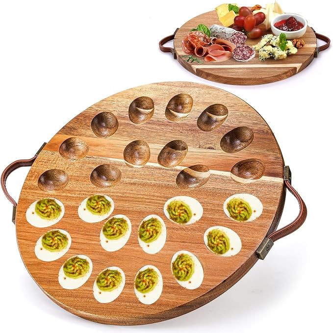 Wood Deviled Egg Platter